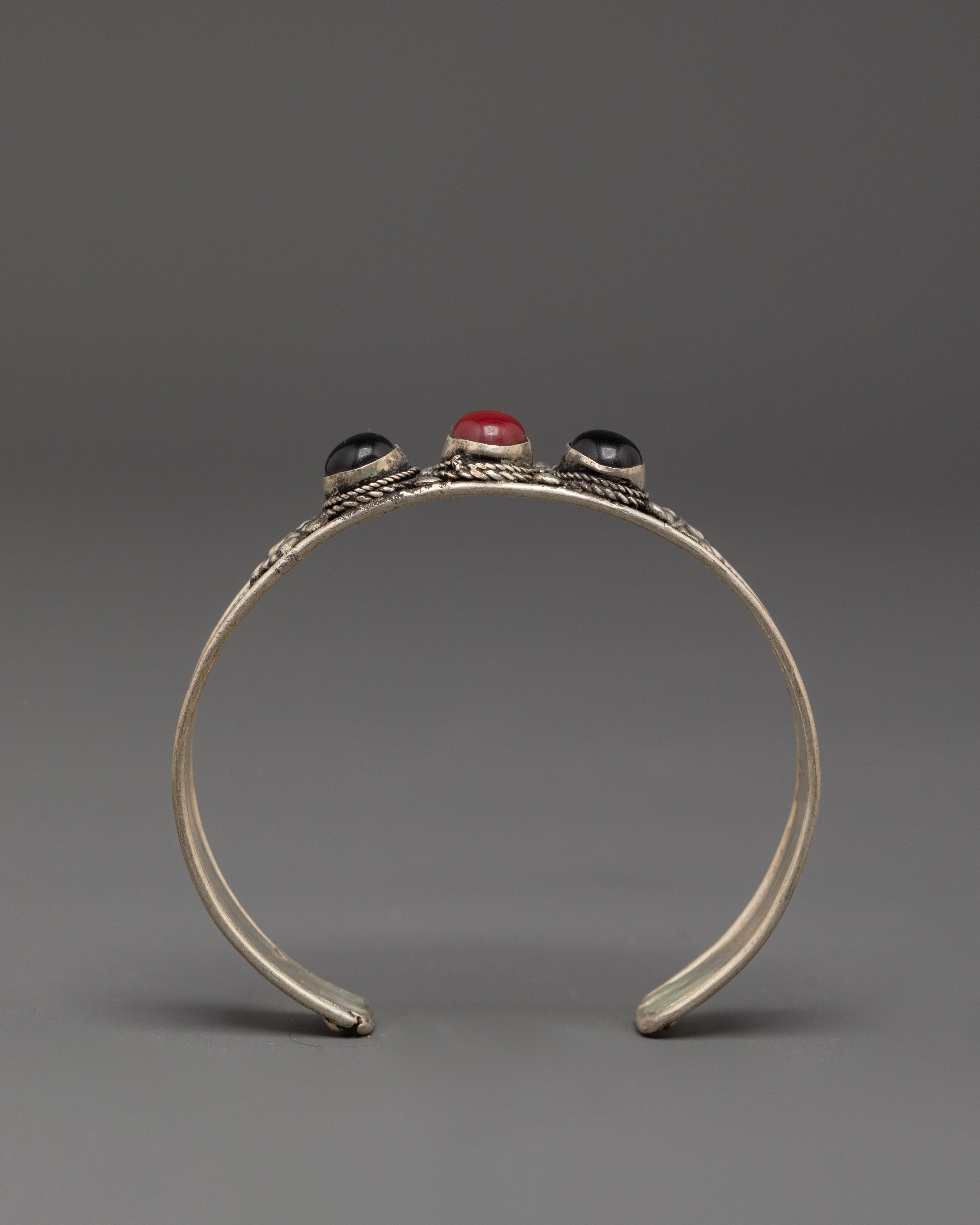 Traditional White Metal Bracelet with Artificial Stones | Elegant Jewelry for Everyday