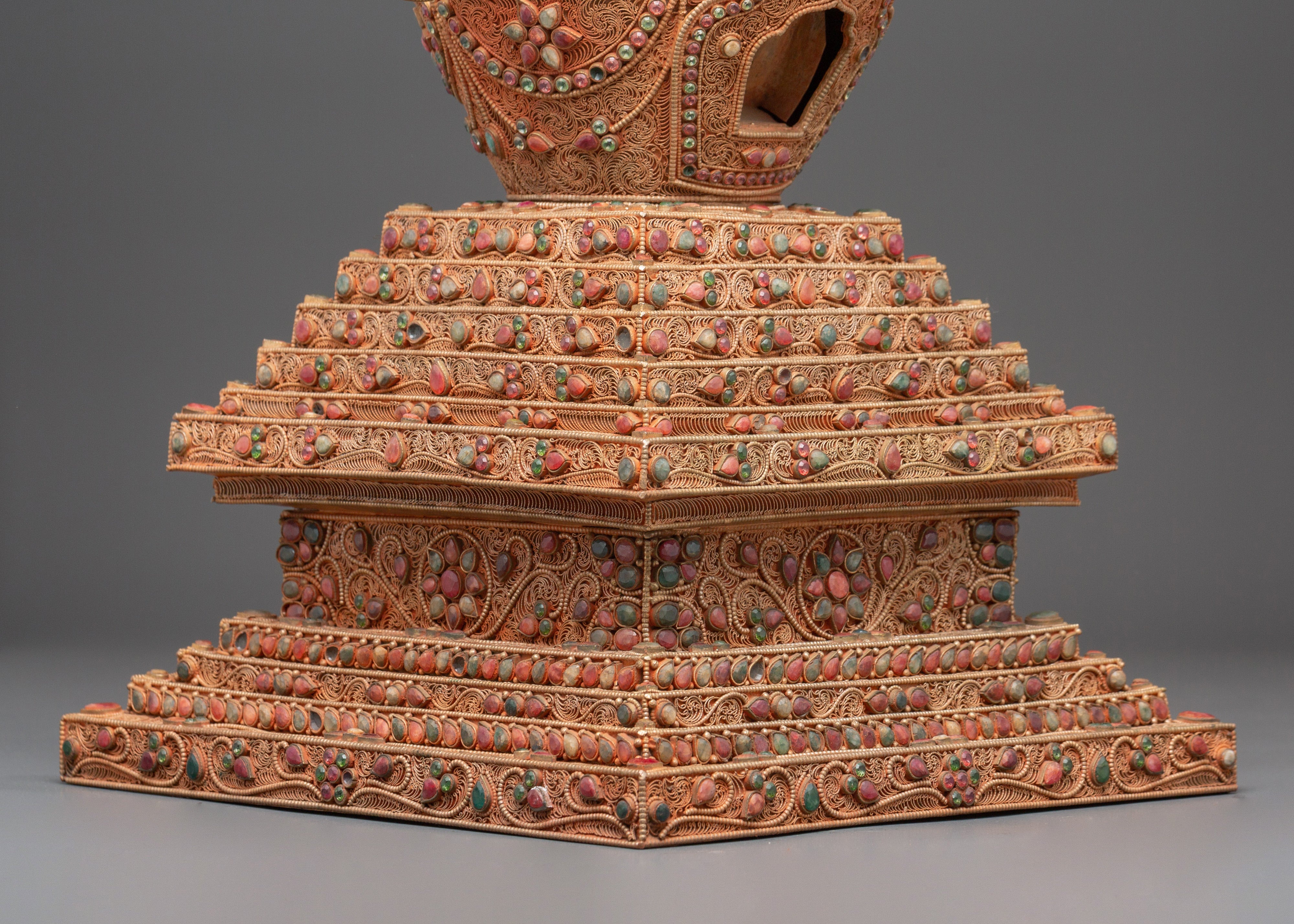 Stupa with Turquoise | Sacred Buddhist Shrine Relic