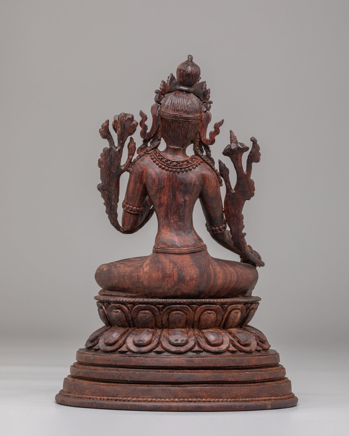 Handcarved Wooden Green Tara Altar Statue | Buddhist Goddess of Compassion