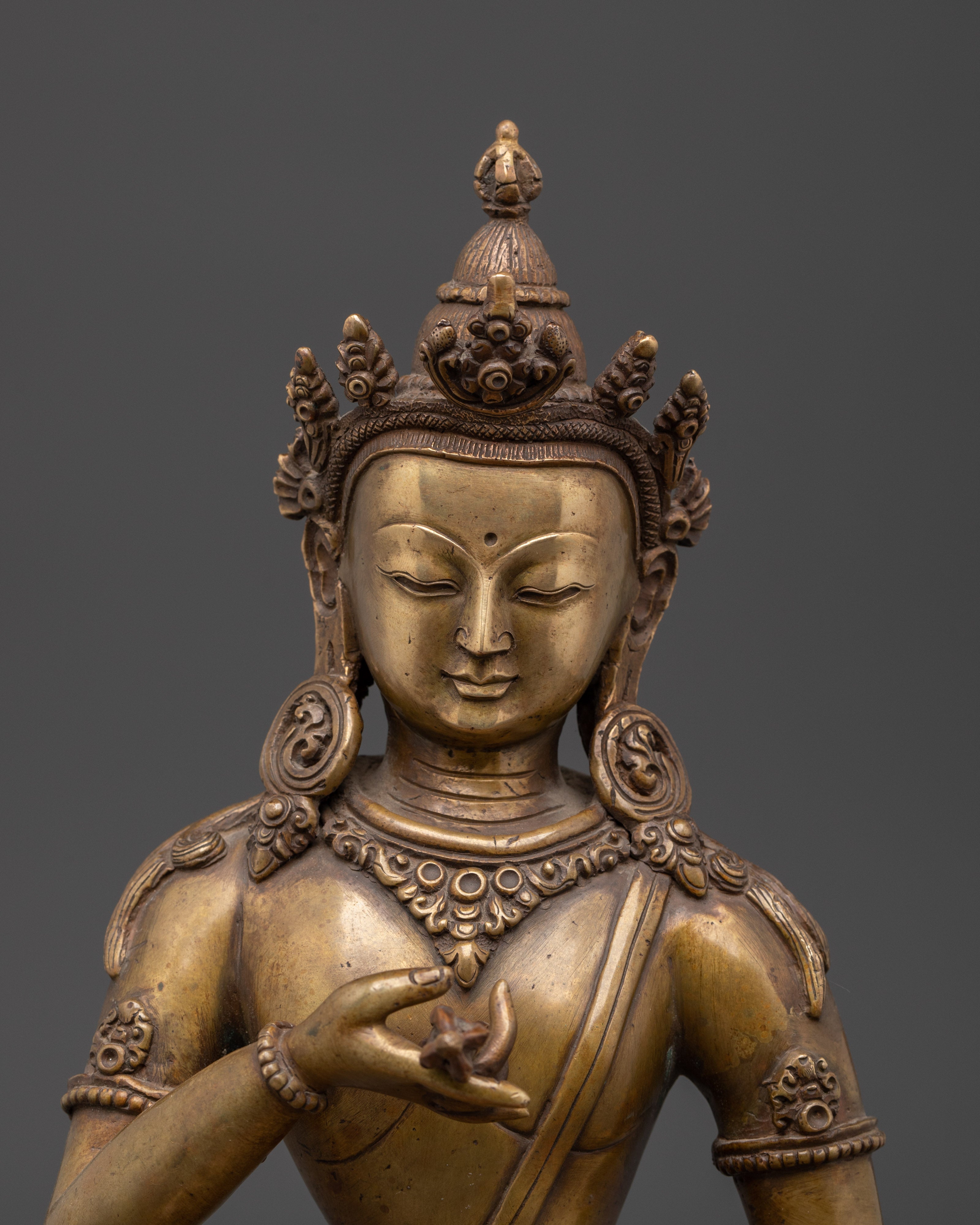Handcrafted Brass Vajrasattva Statue | Tibetan Bodhisattva Sculpture