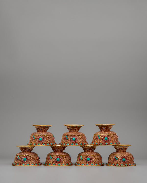  Set of Tibetan Offering Bowls 