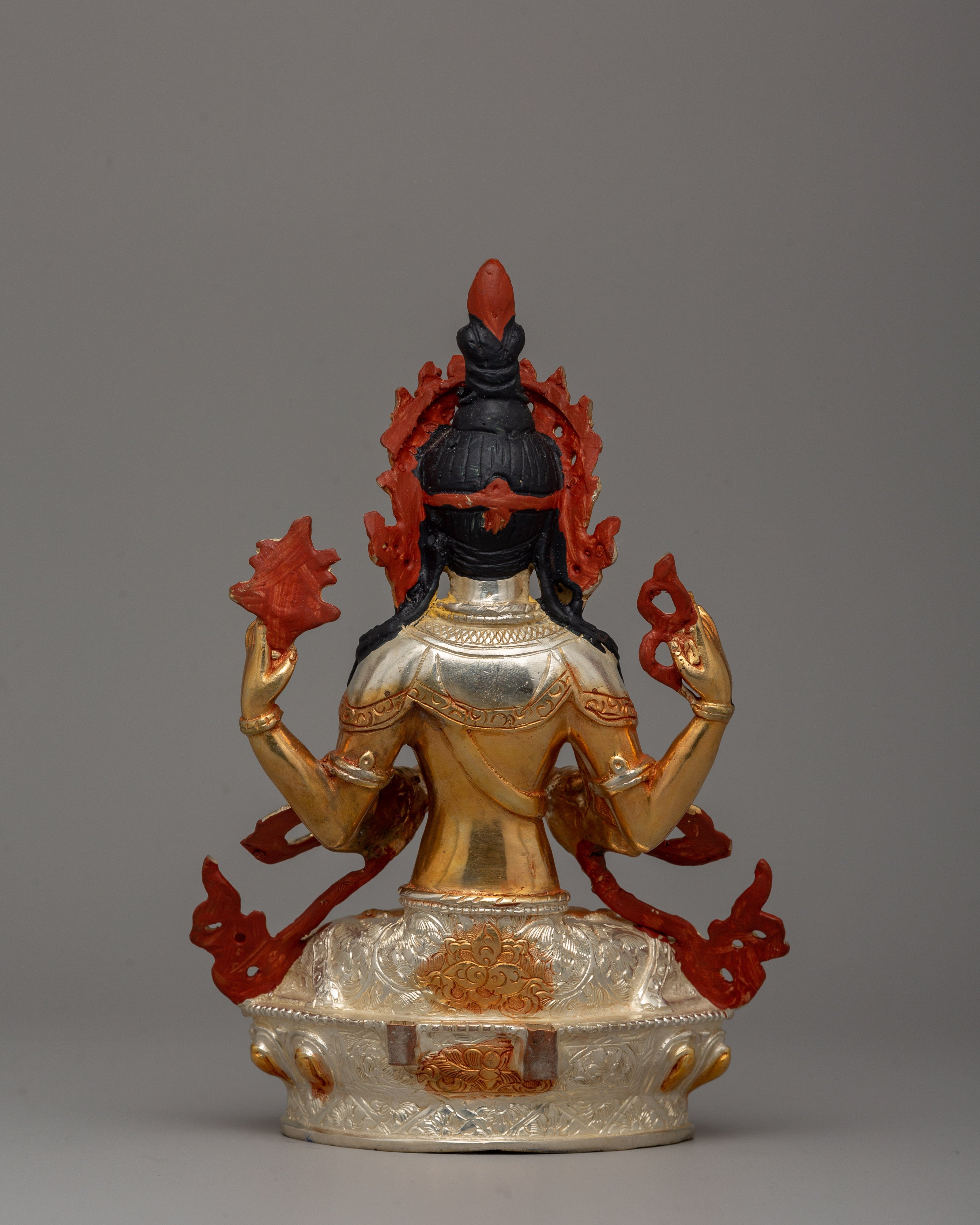 Chenrezig with Beautiful Sacred Halo Statue | Himalayan Sacred Shrine Artwork