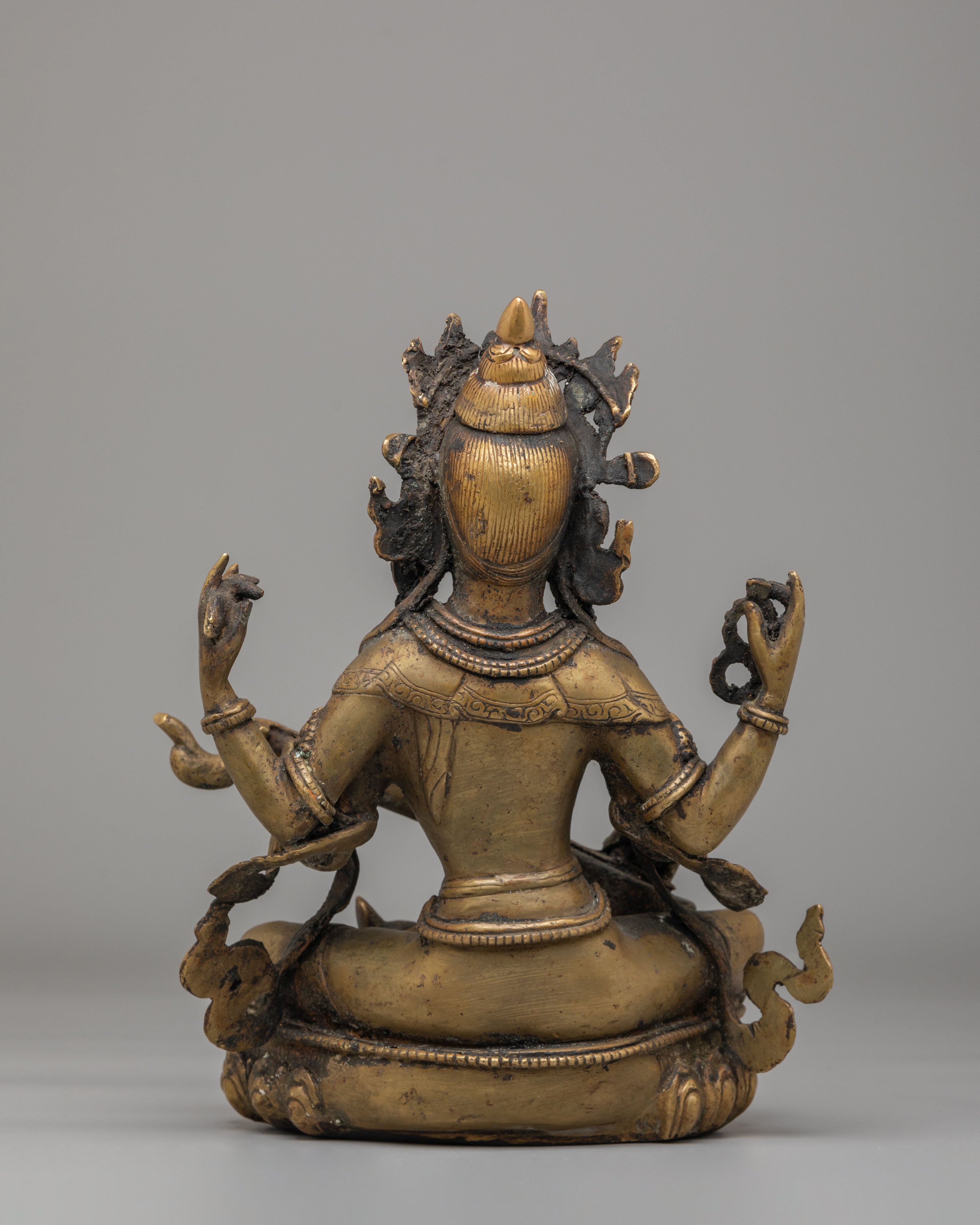 Handmade Saraswati Goddess Statue | Oxidized Copper Goddess of Knowledge