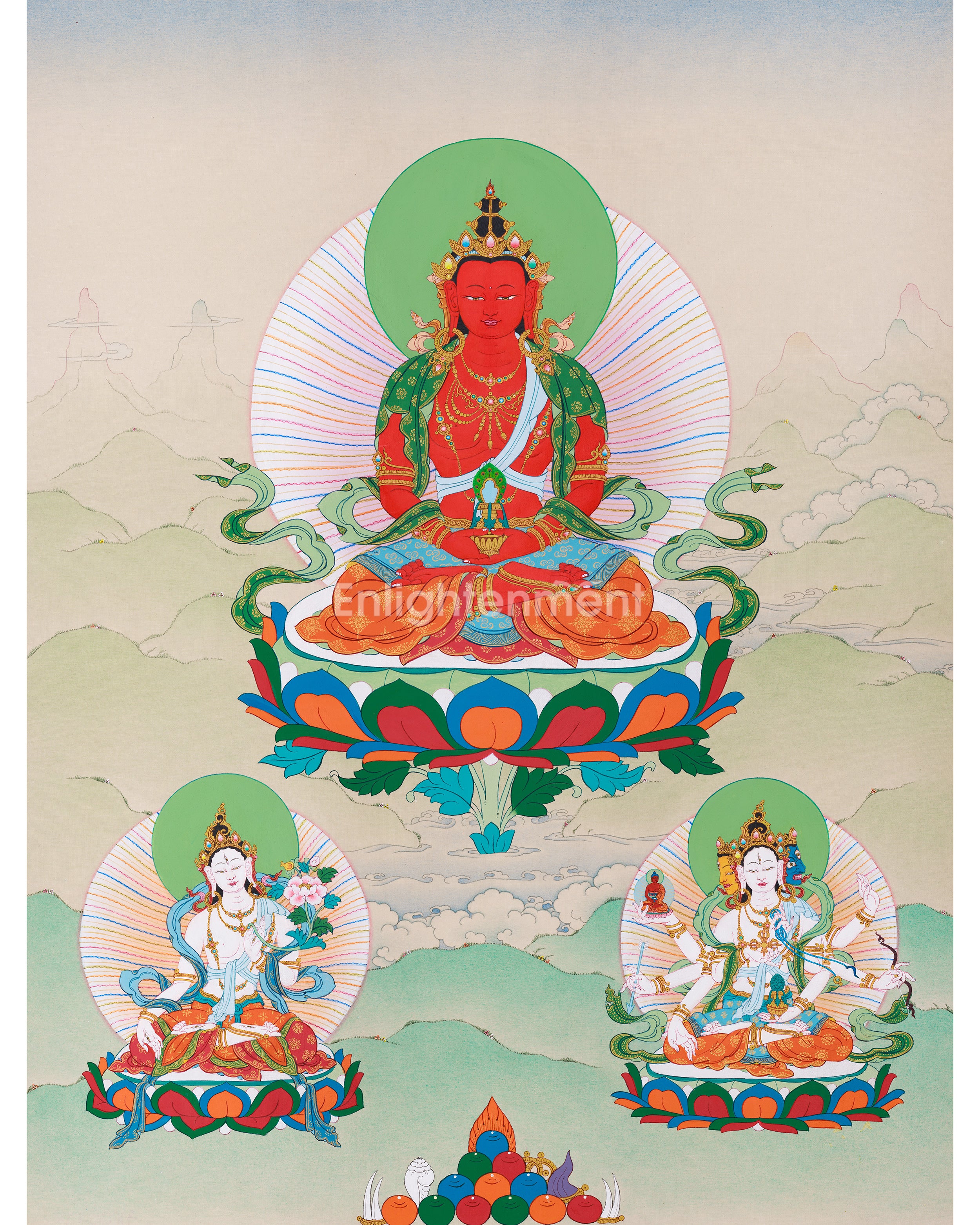 amitayus-with-white-tara-and-namgyalma-painting