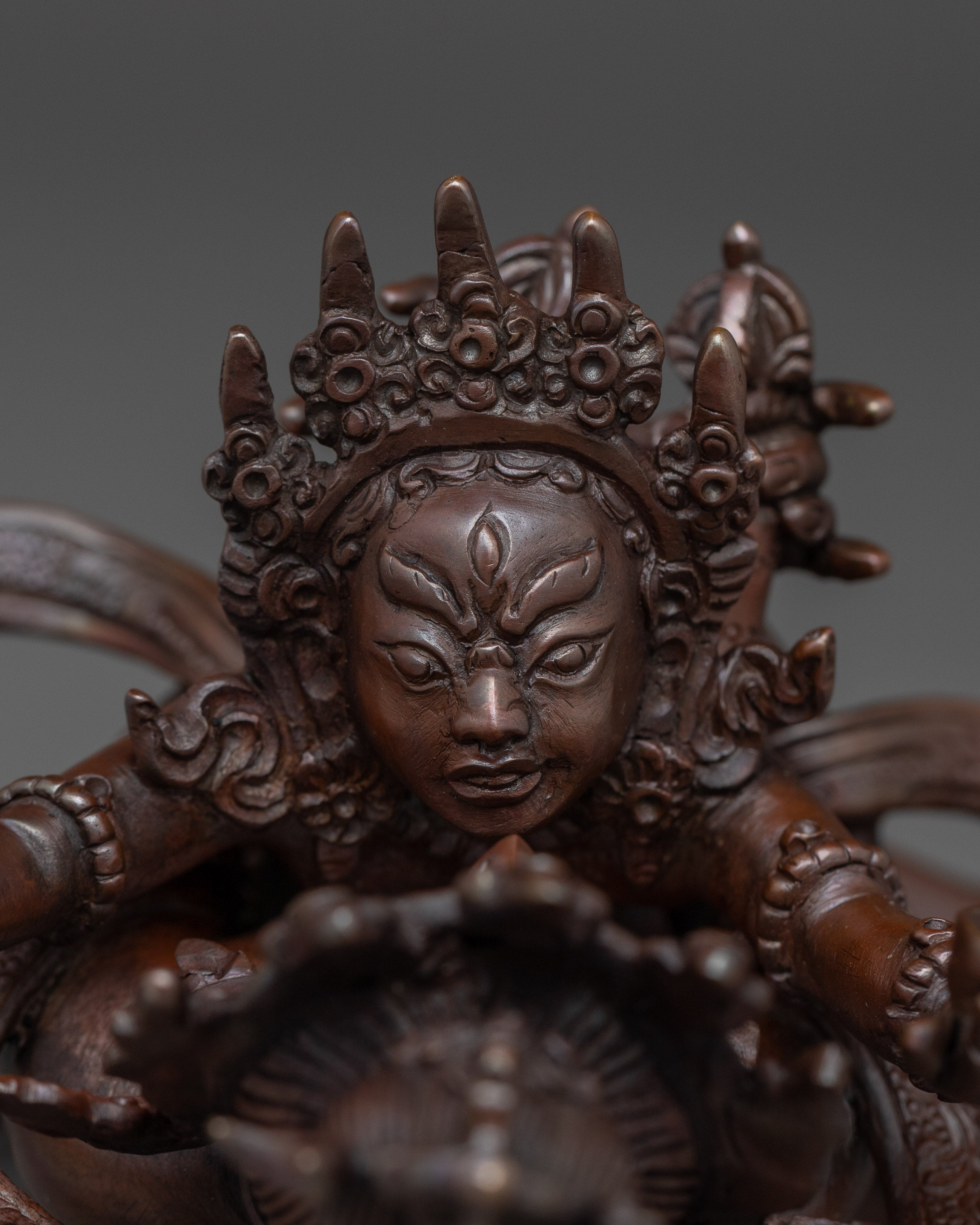 Chakrasamvara Copper Statue | Sculpture for Meditation, Yoga, Altar & Vajrayana Ritual