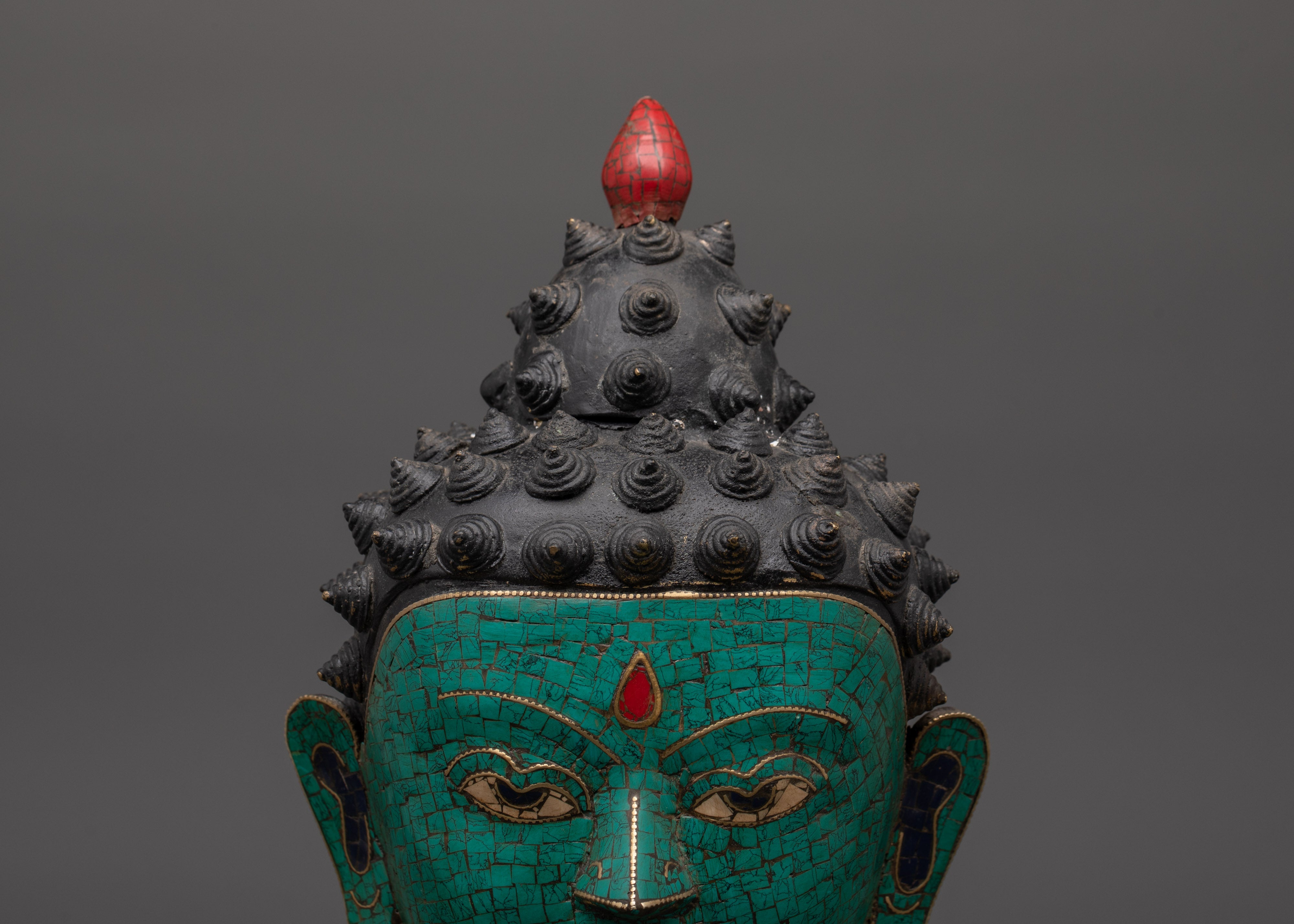 Hand-Crafted Buddha Head Brass statue | Buddhist Altar Art