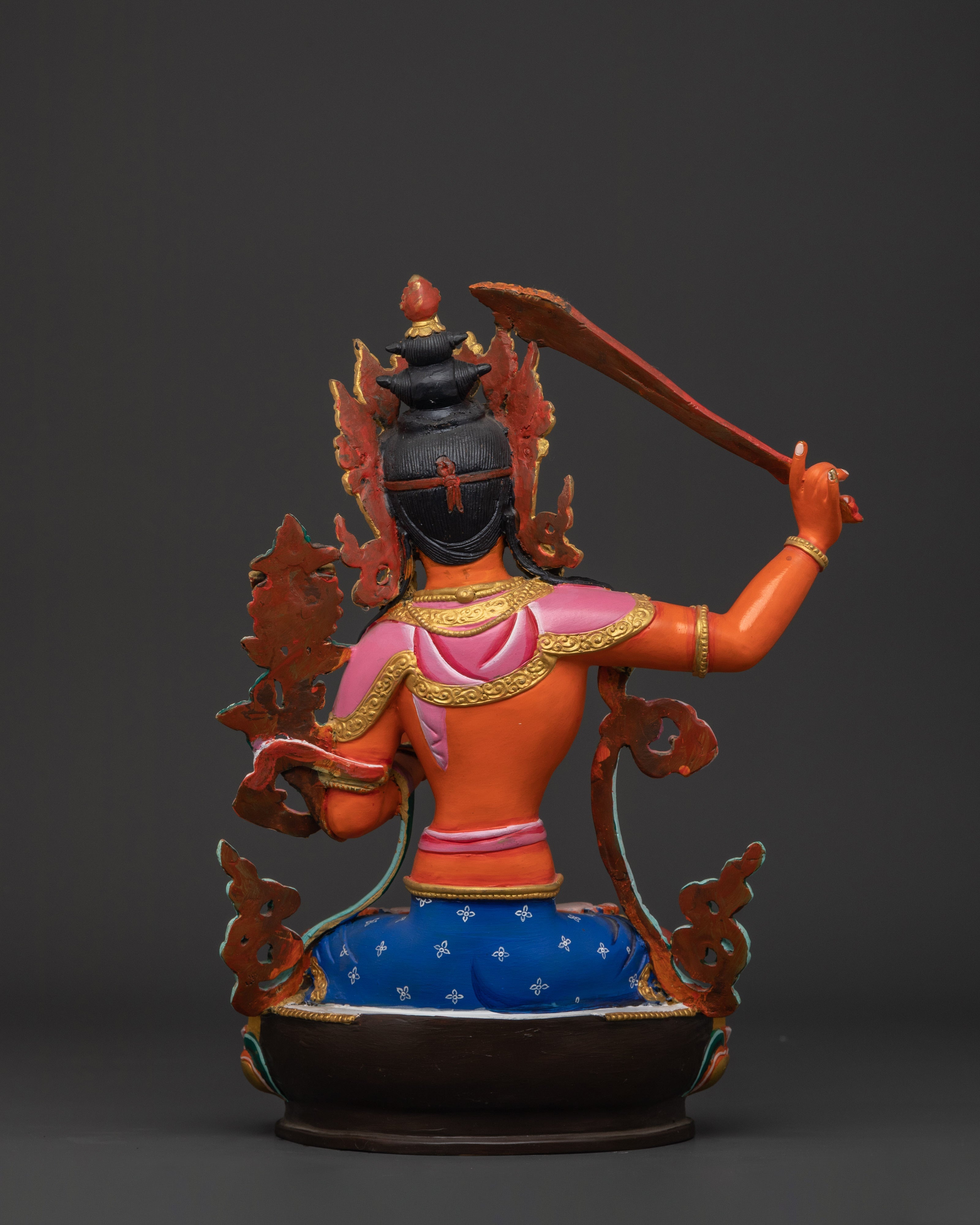Manjushri Sword of Wisdom Figurine | Handcrafted Copper Buddhist Deity Sculpture