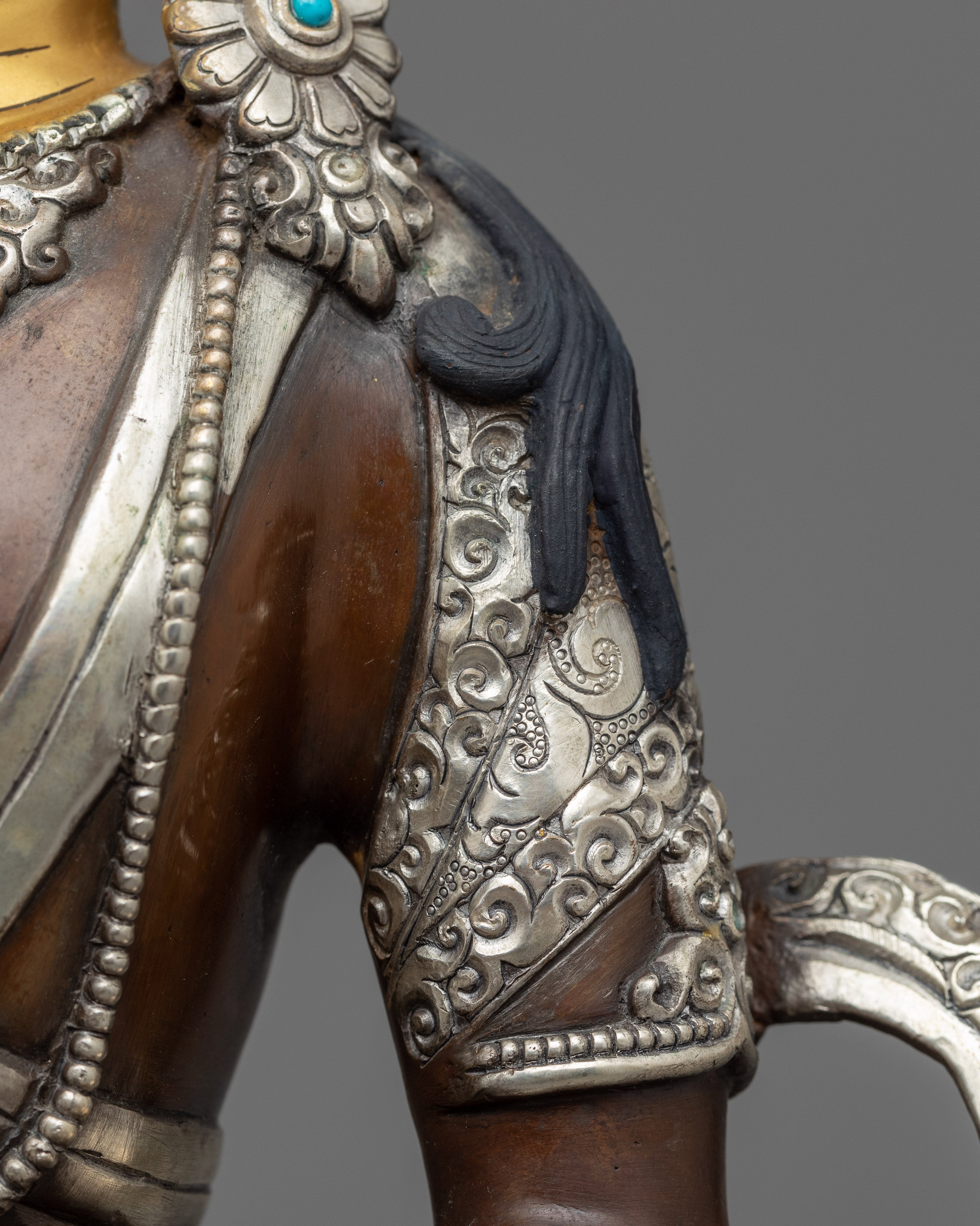 Amitayus Buddha Statue | Buddhist Sculpture Gilded in Gold and Silver
