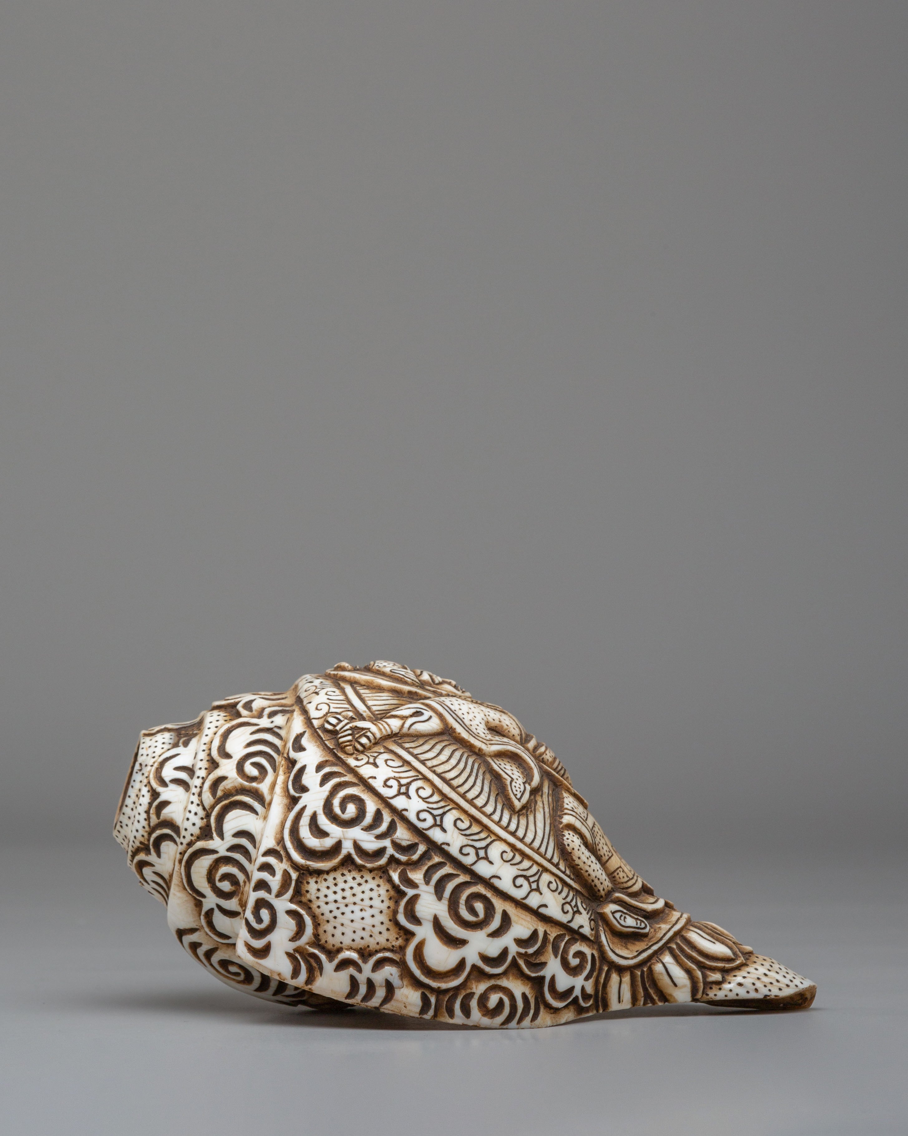 Traditional Handmade Conch Shell | Sacred Buddhist Ritual Symbol