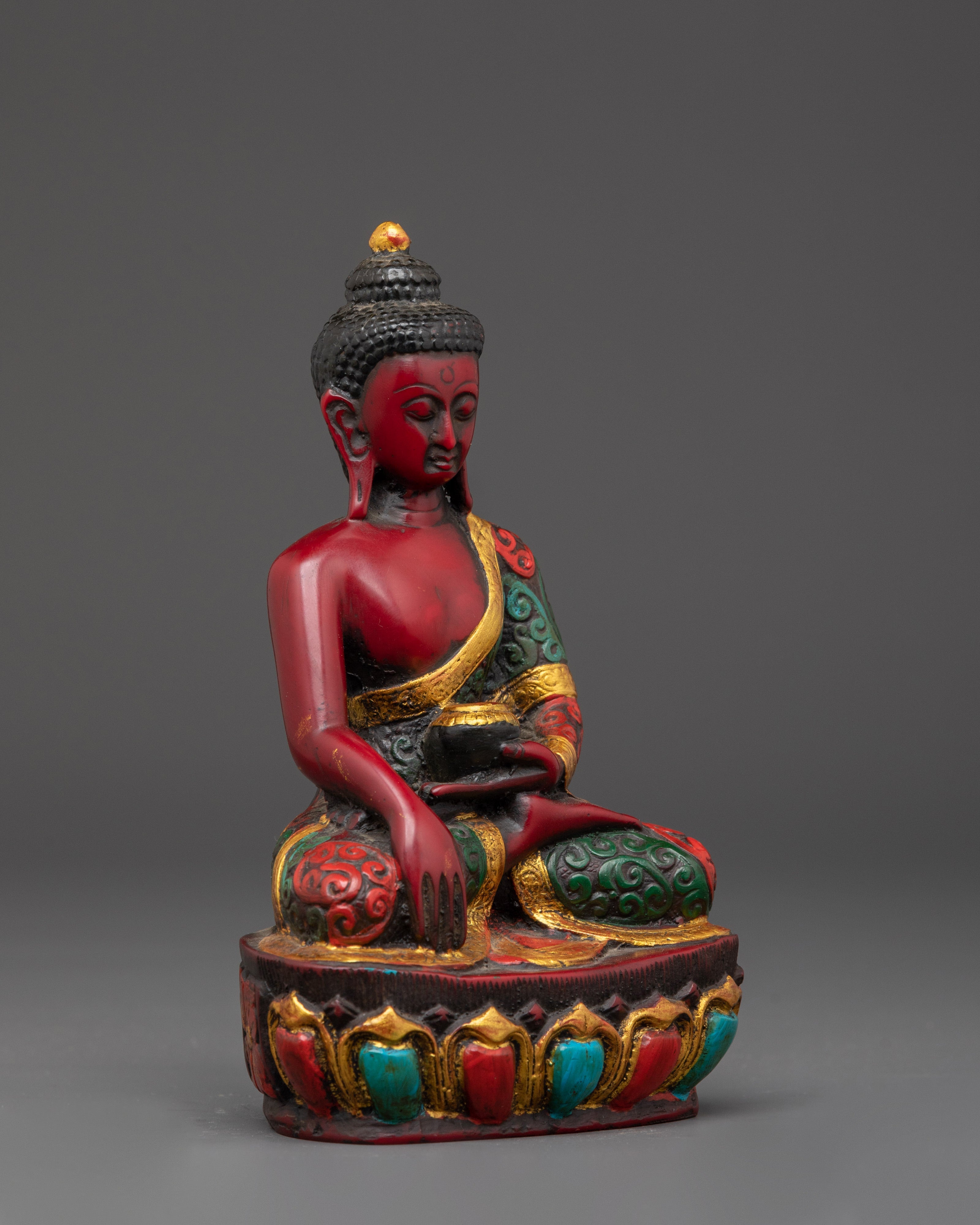 Tibetan Shakyamuni Buddha Sculpture | Handcrafted Ceramic Buddha Statue