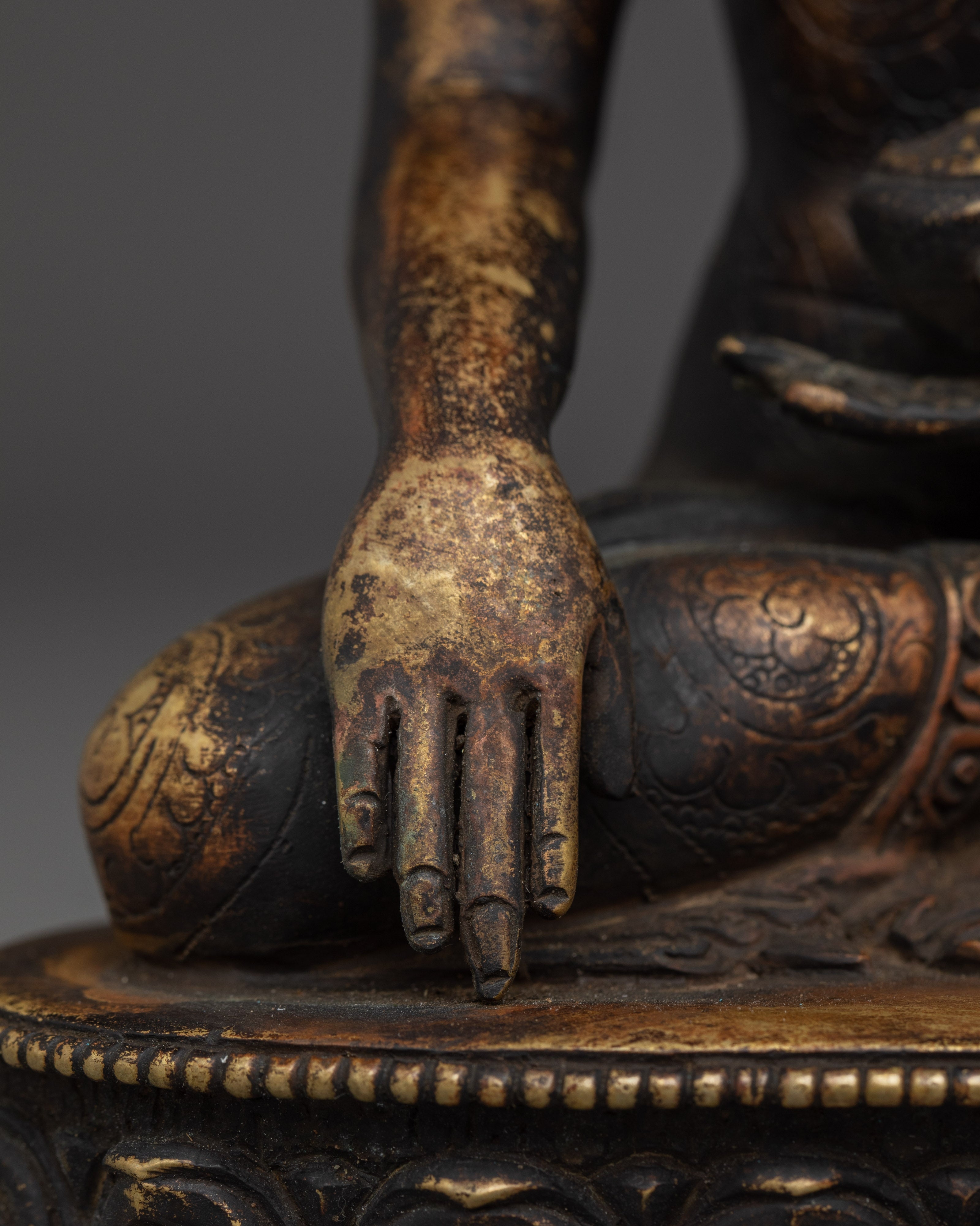 Shakyamuni Buddha Statue with Antique Finish | Spiritual Decor Artwork