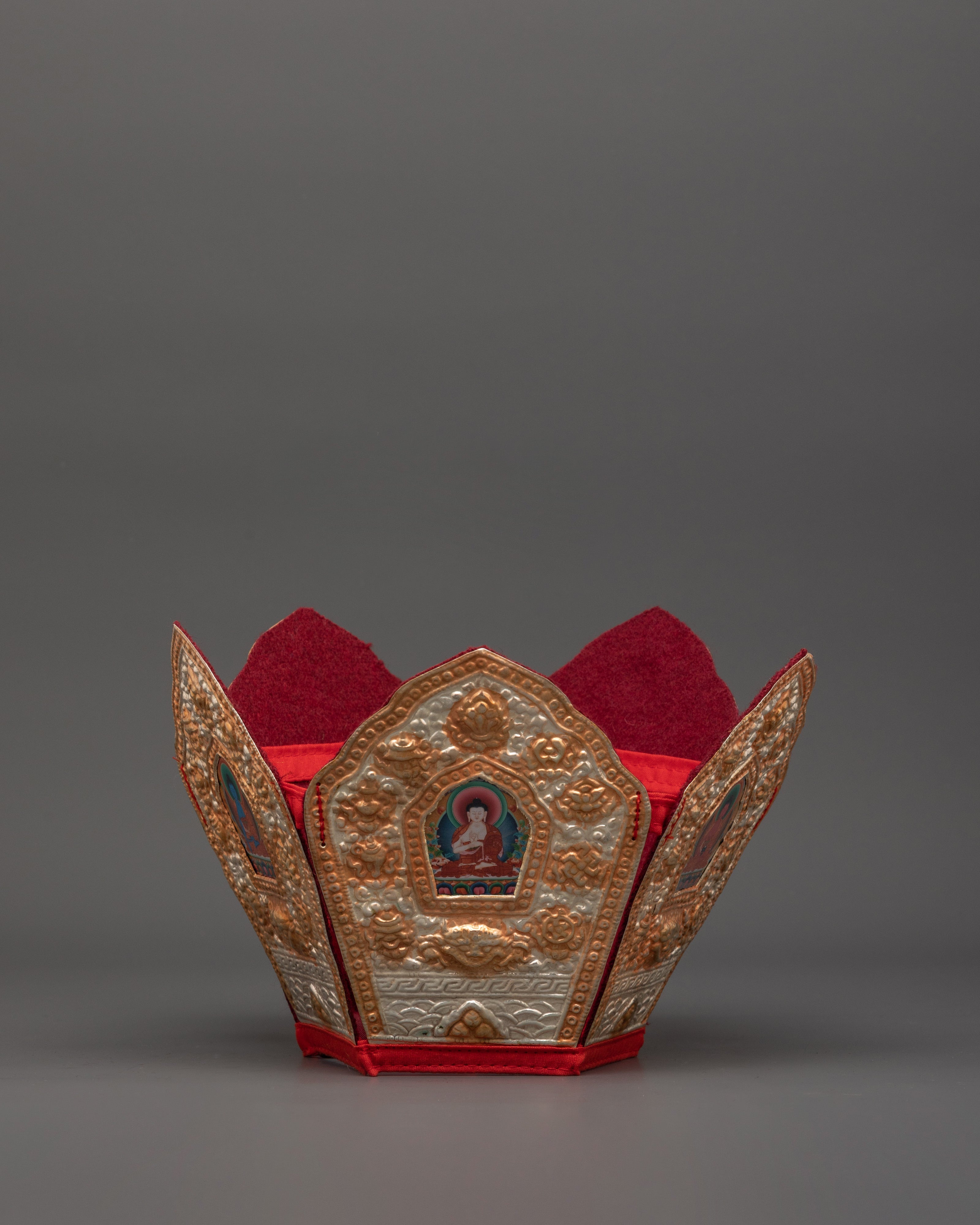 Tibetan Five Dhyani Buddhas Crown | Buddha Imprint Crown