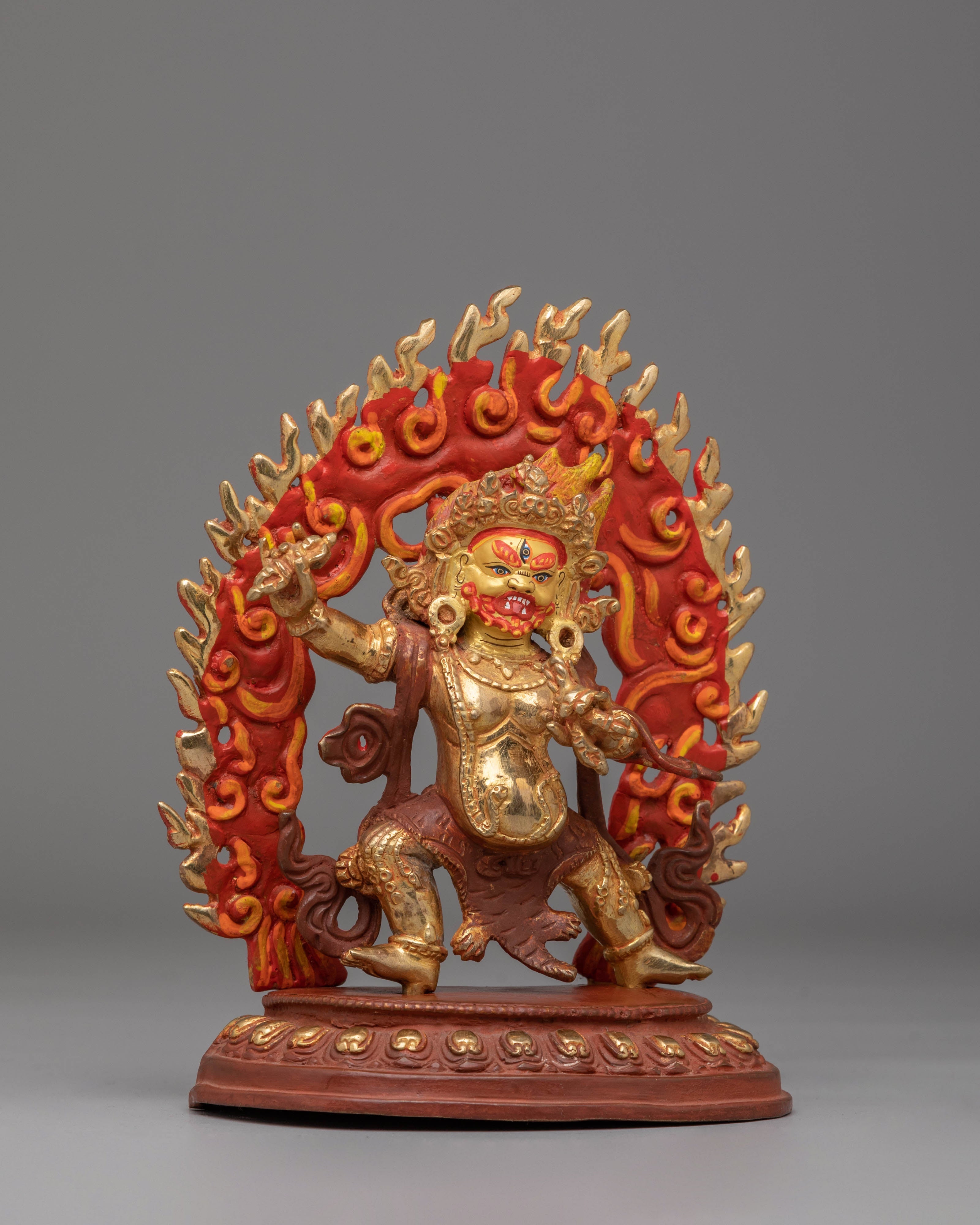 Vajrapani Statue for Protection | 24K Gold Plated Copper for Spiritual Safety