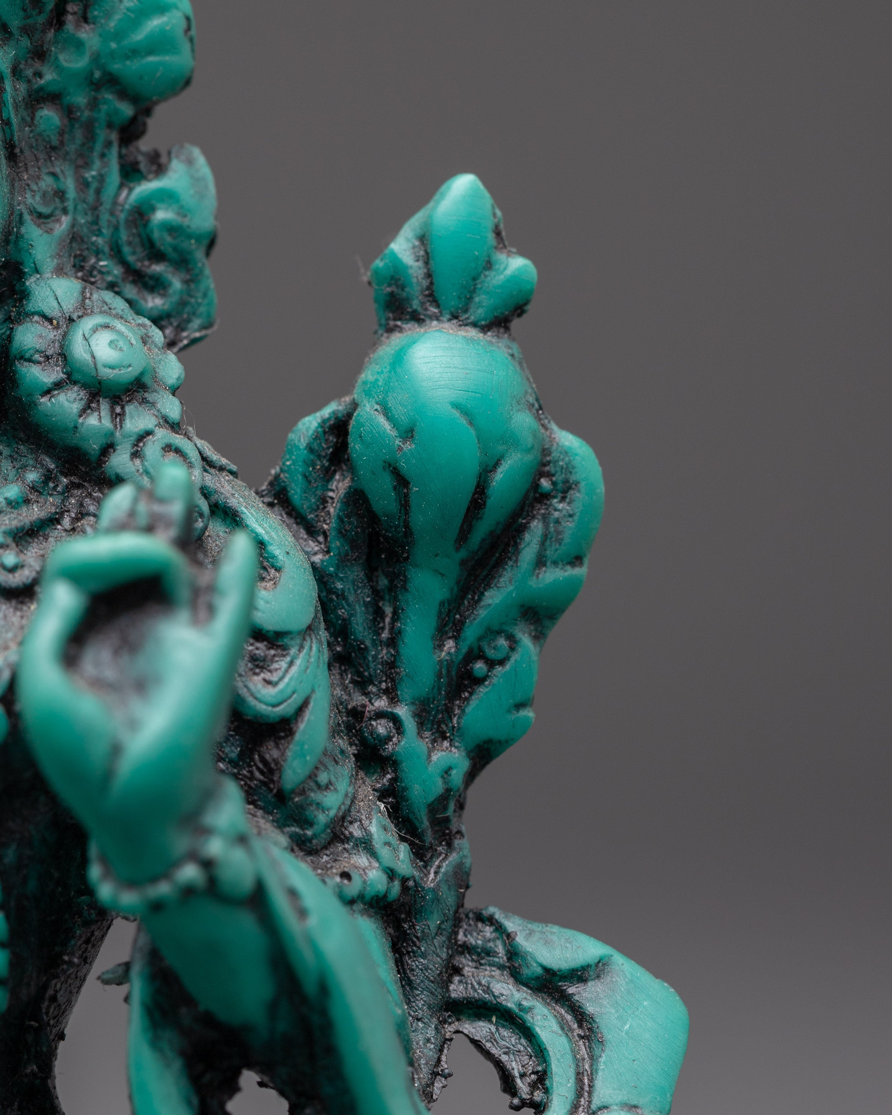 Tibetan Buddhist Goddess Green Tara | Handcrafted Turquoise Art with Spiritual Energy