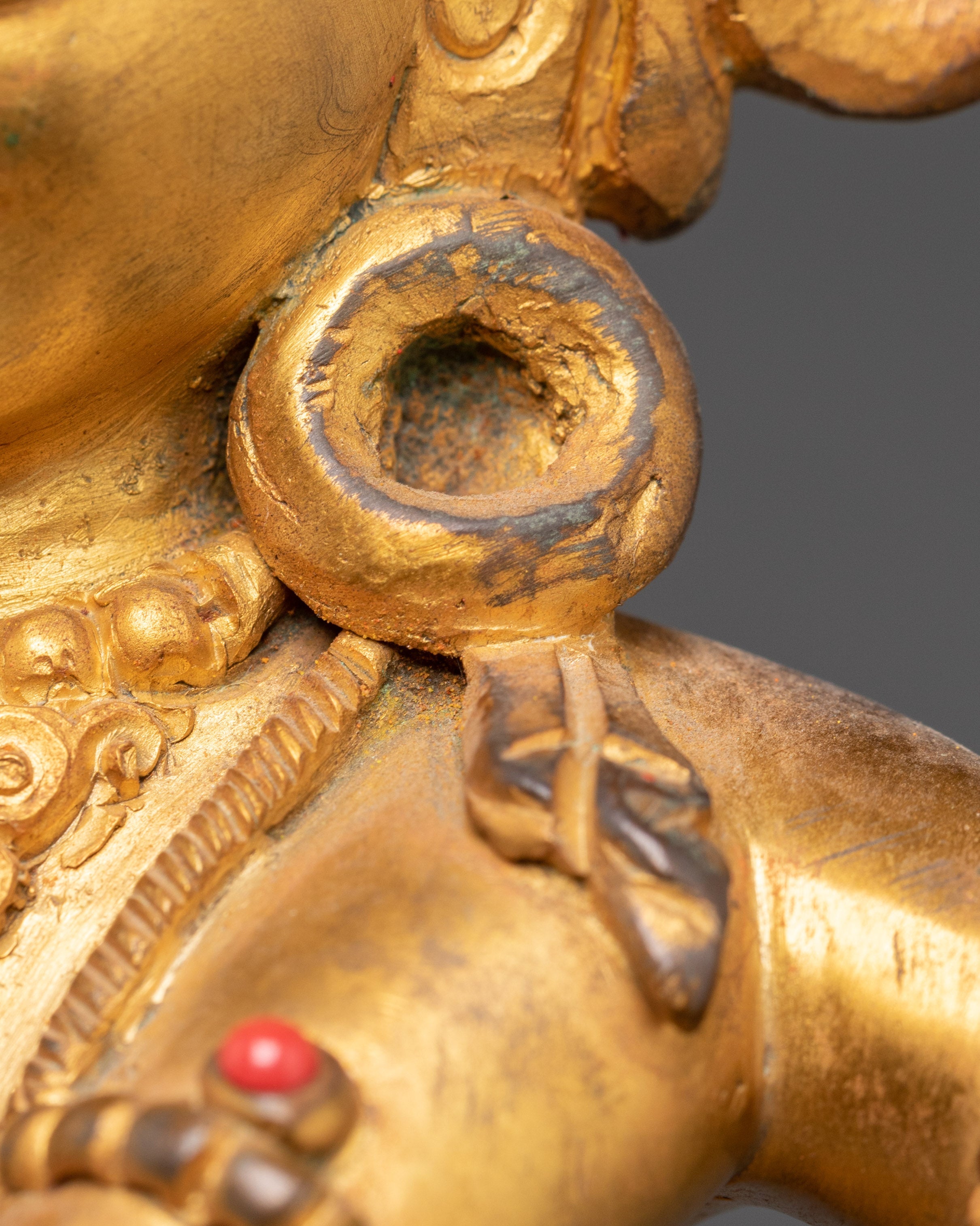 Divine Nataraj Dancing Statue | Gold Plated Copper Hindu God Sculpture