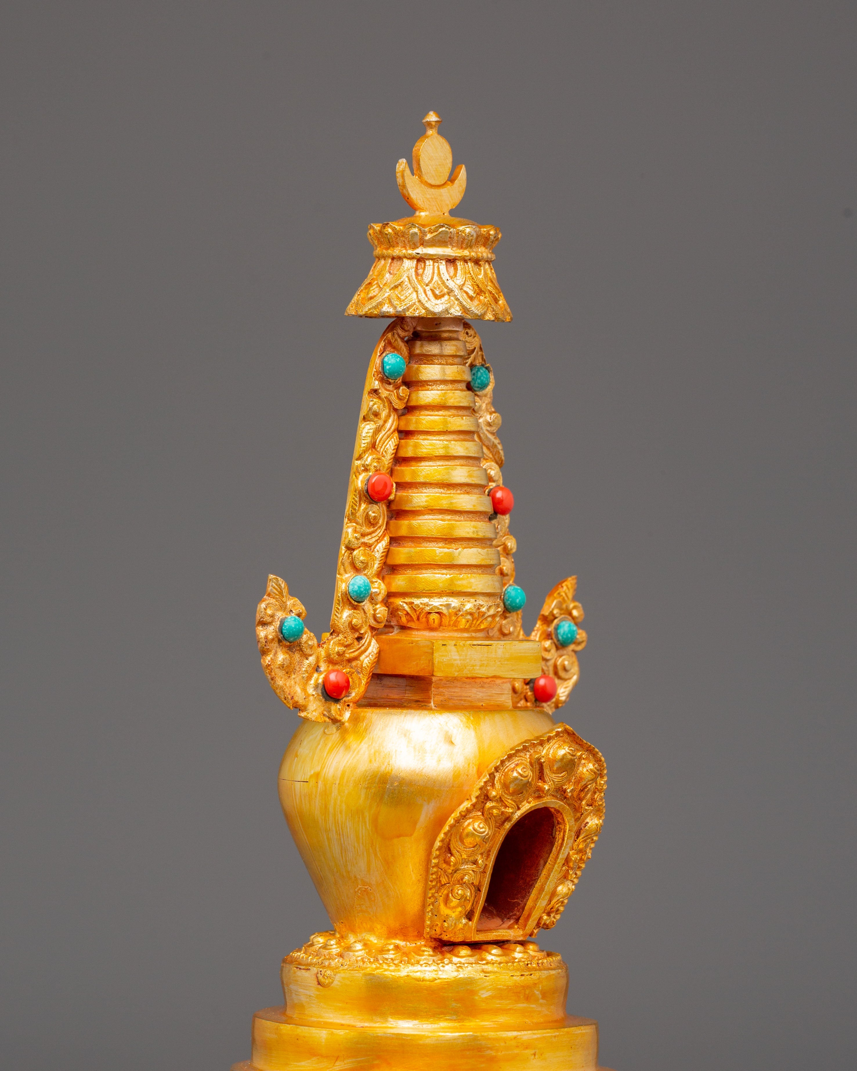 Golden Stupa for Altar | Tibetan Buddhist Stupa for Meditation