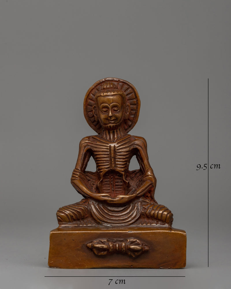 Oxidized Copper Fasting Buddha Statue | Dhyani Buddha Figurine for Spiritual Spaces