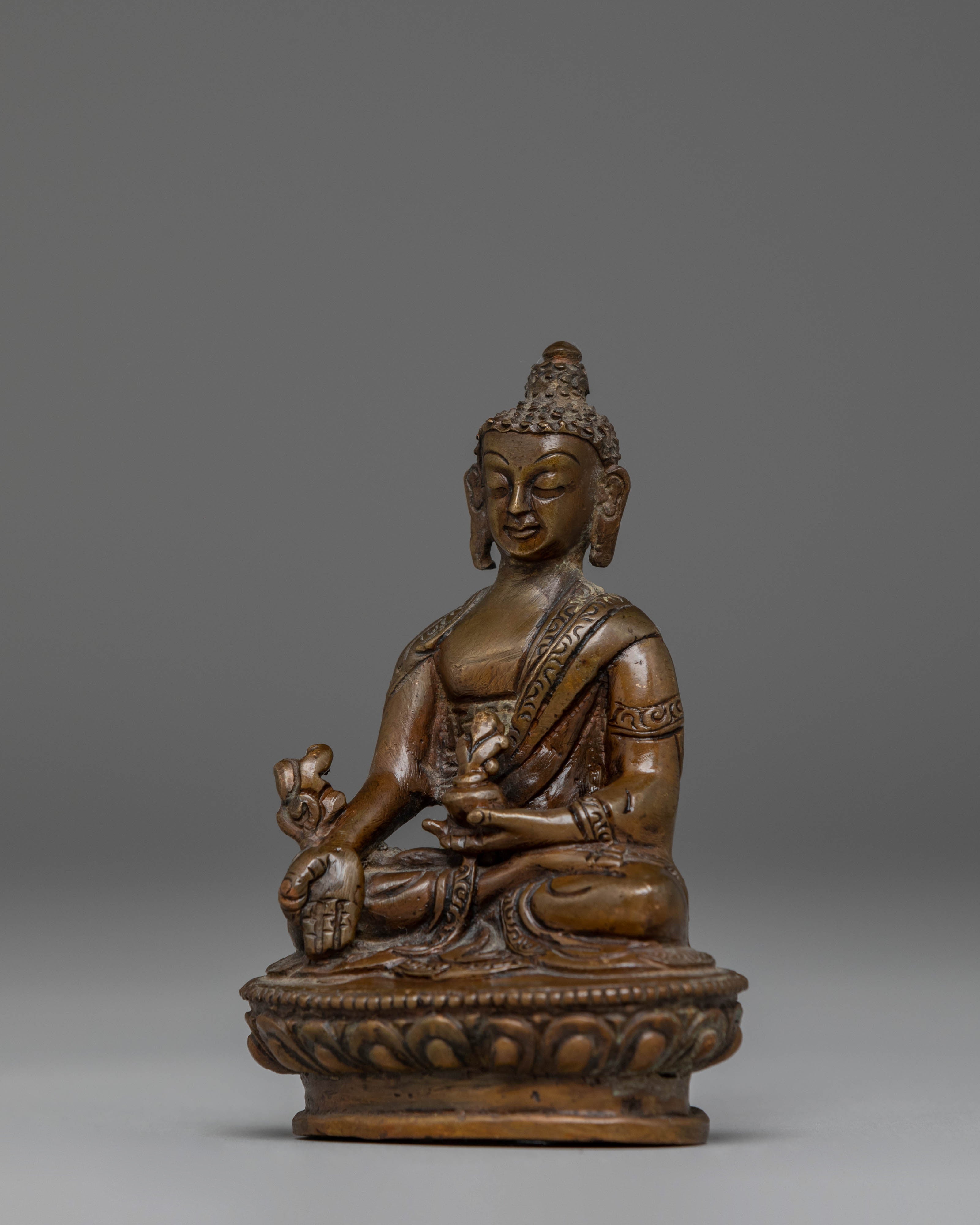 Oxidized Copper Statue of Medicine Buddha | Healing Buddha Sculpture