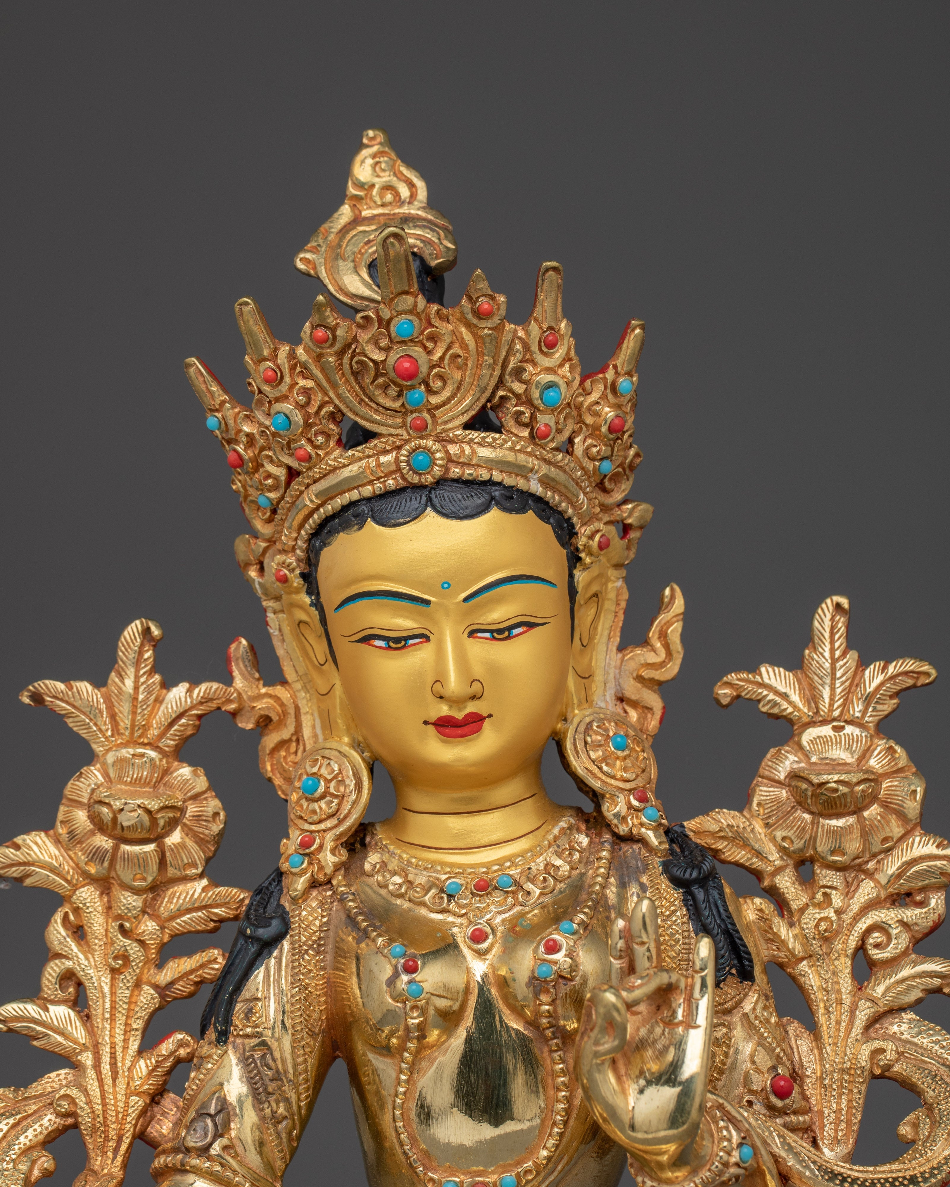 Golden Shyama Tara Handcrafted Statue | Green Tara - Mother of all Buddhas