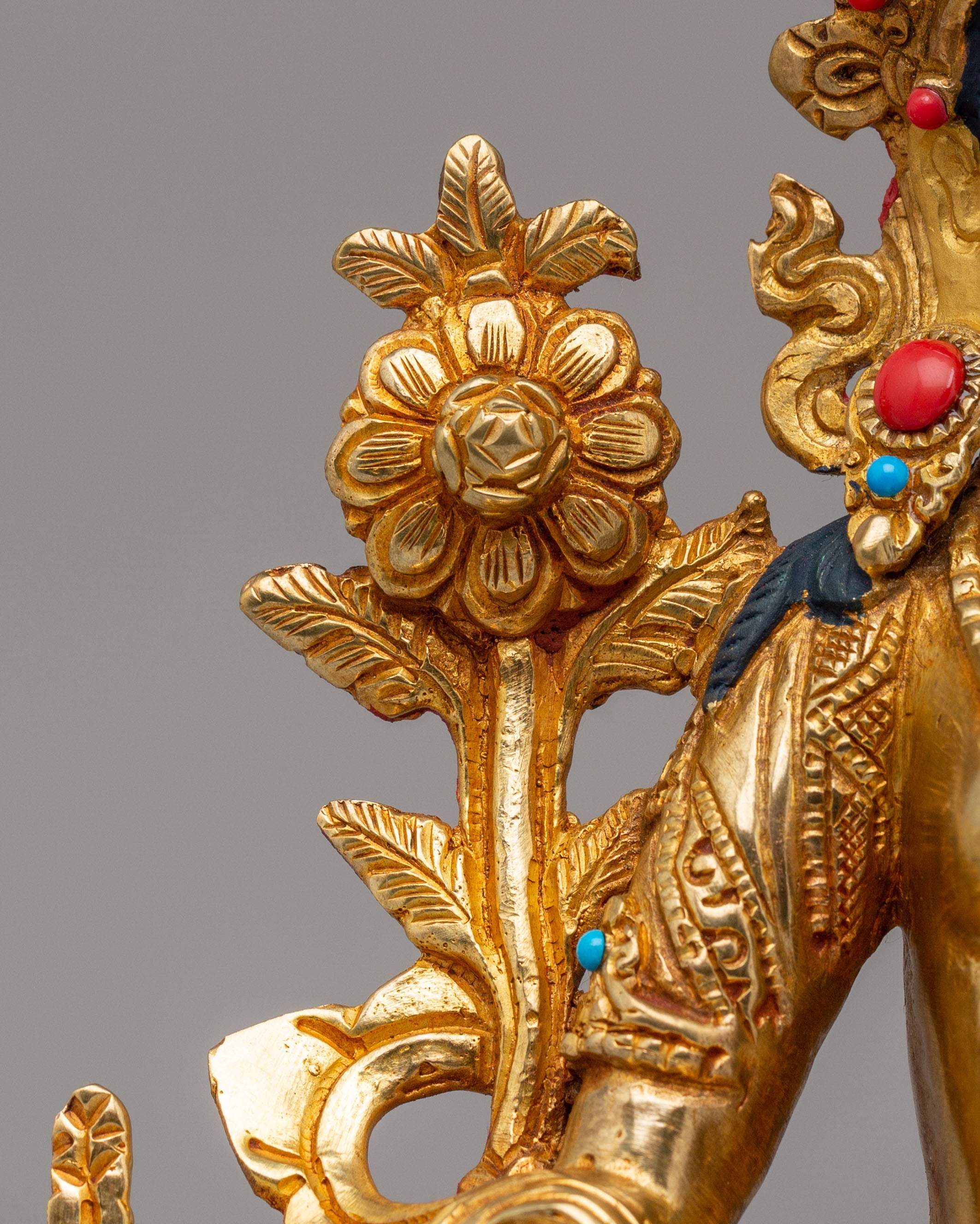 Tibetan Buddhist White Tara Statue |  24K Gold Plated Sita Tara Sculpture