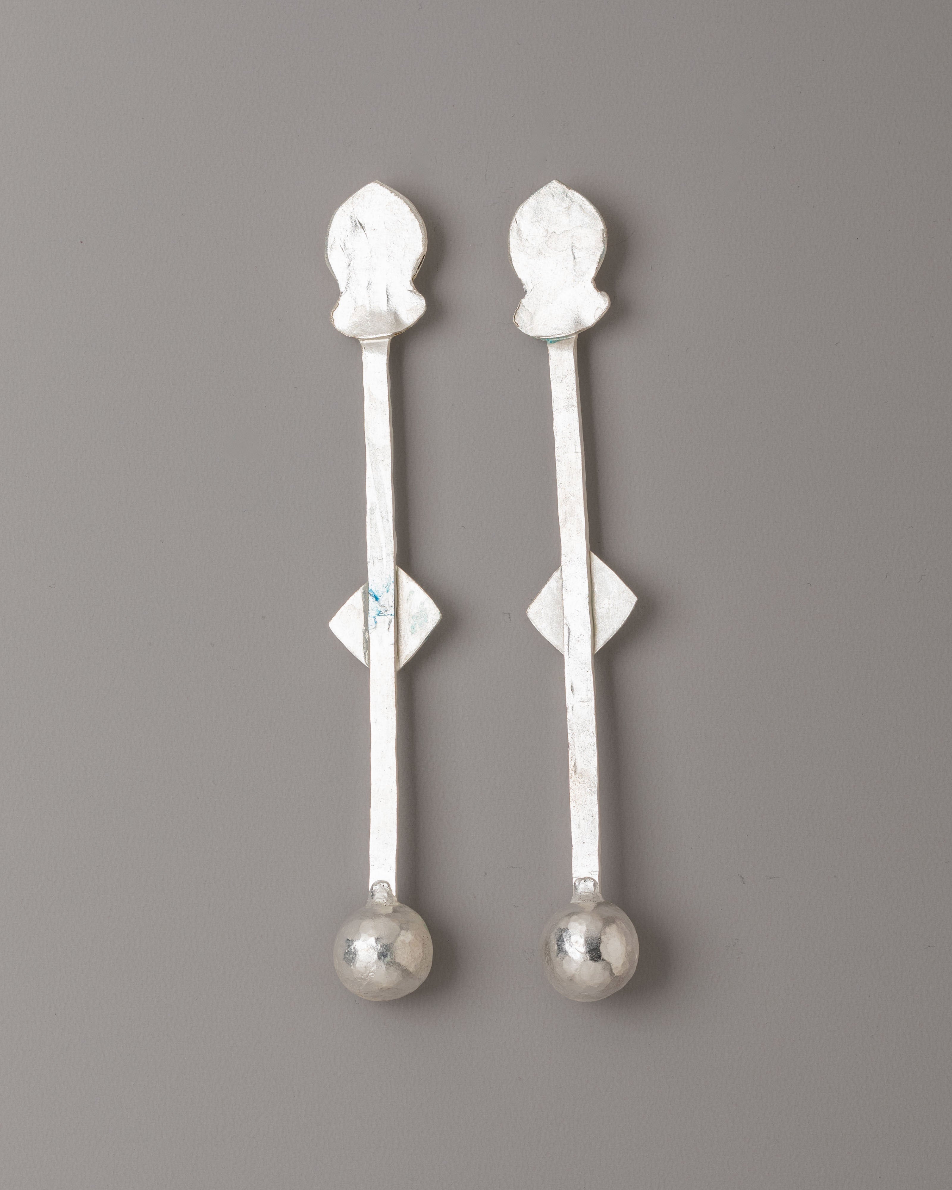 Buddhist Offering Spoons | Silver Plated Copper Altar Utensils