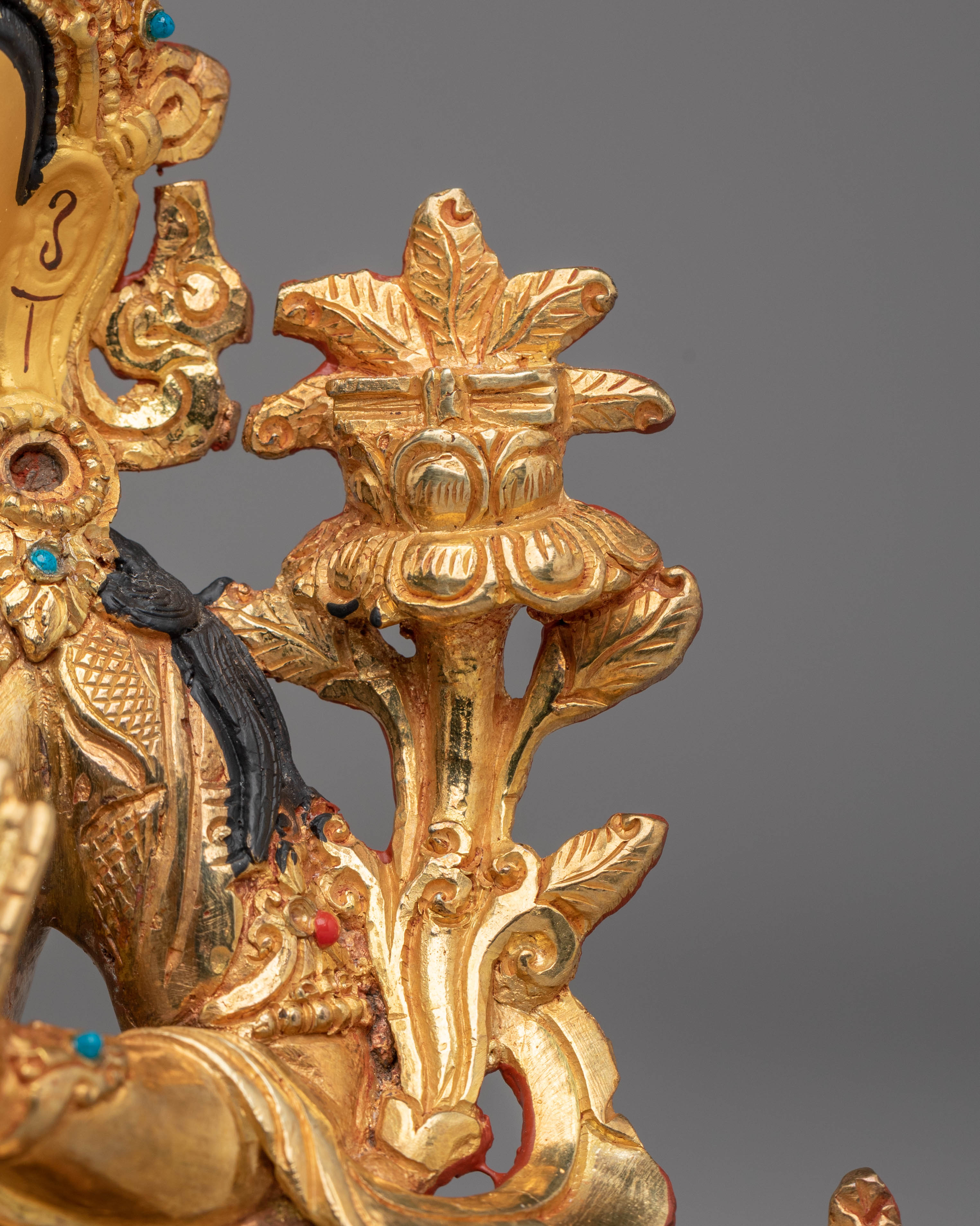 Sacred Wisdom Deity Manjushri Statue | Copper Body with Gold Plating