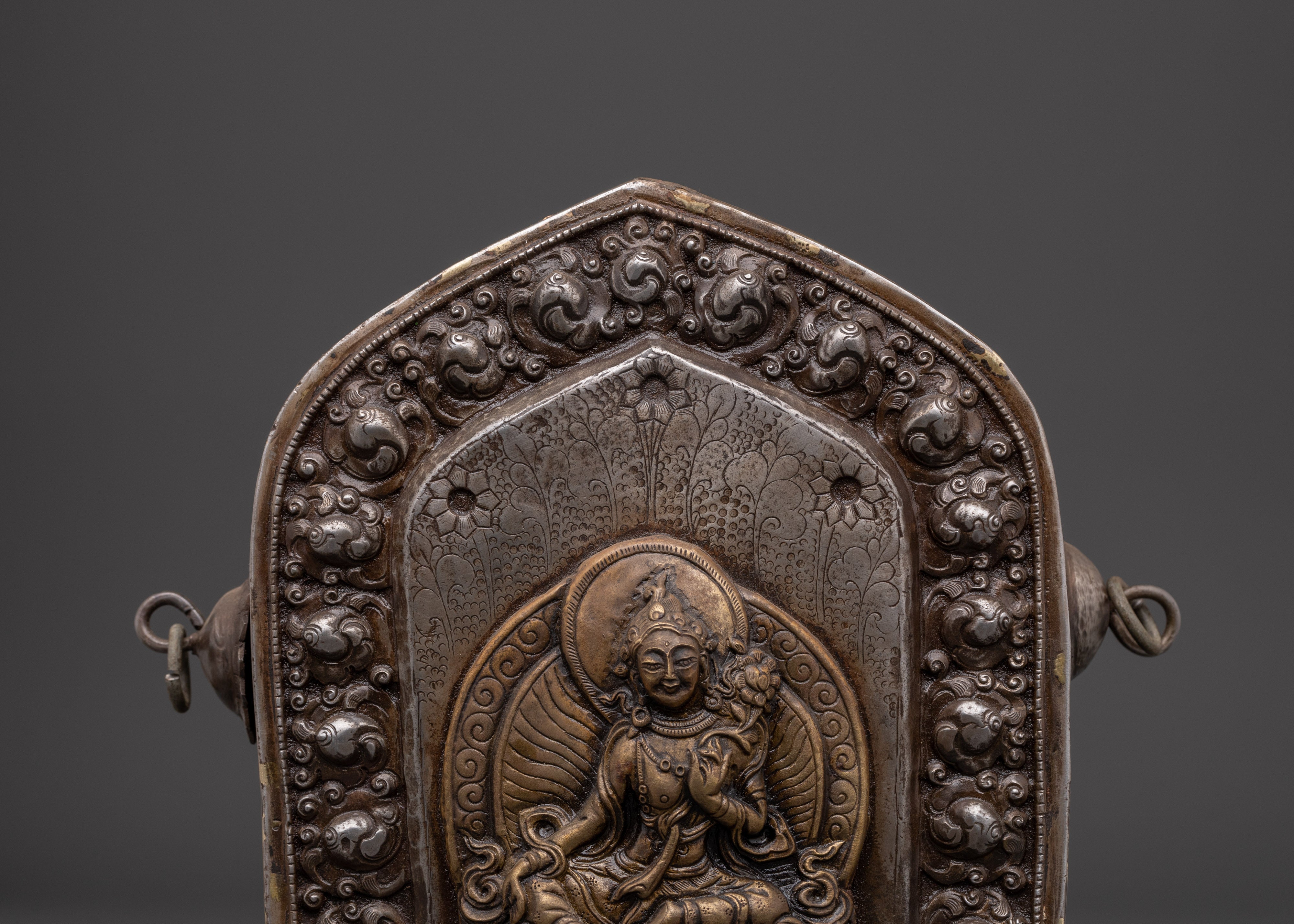 Handcrafted Religious Ghau Box | Tibetan Copper Altar Box for Meditation