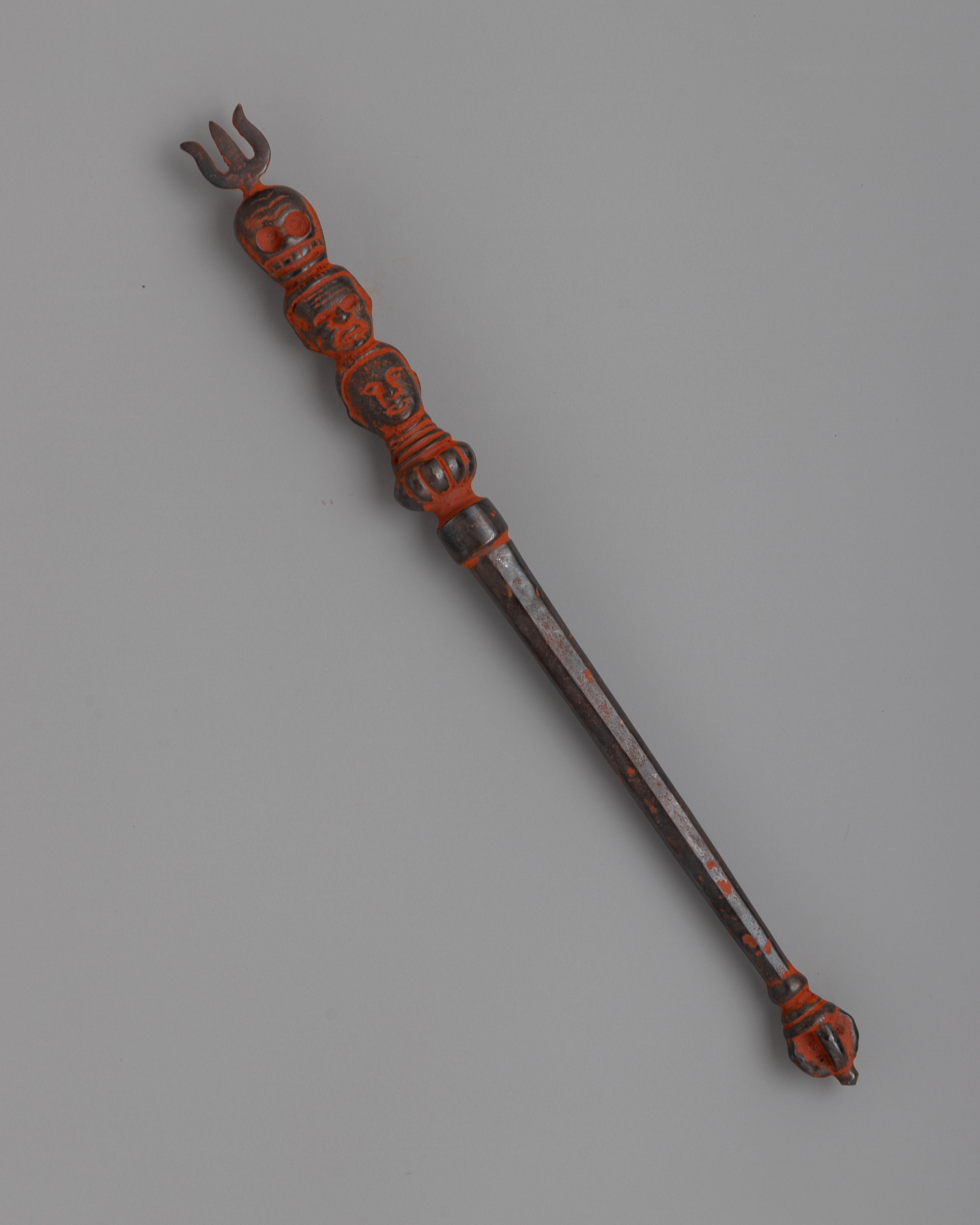 Traditional Sacred Trishul Dagger | Spiritual Artifact for Meditation and Ceremonies