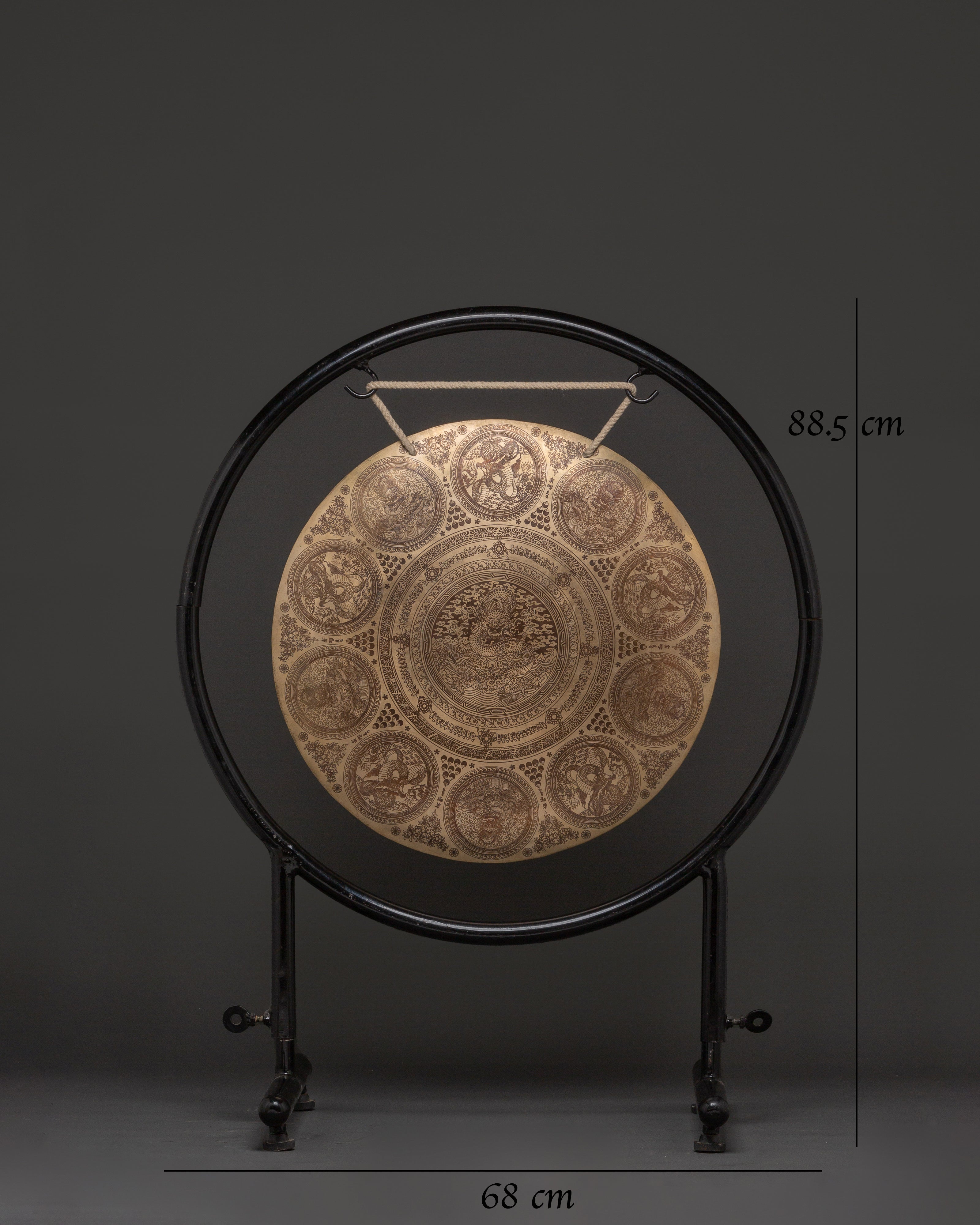 Handcrafted Tibetan Healing Gong | Brass Gong with Wooden Stick