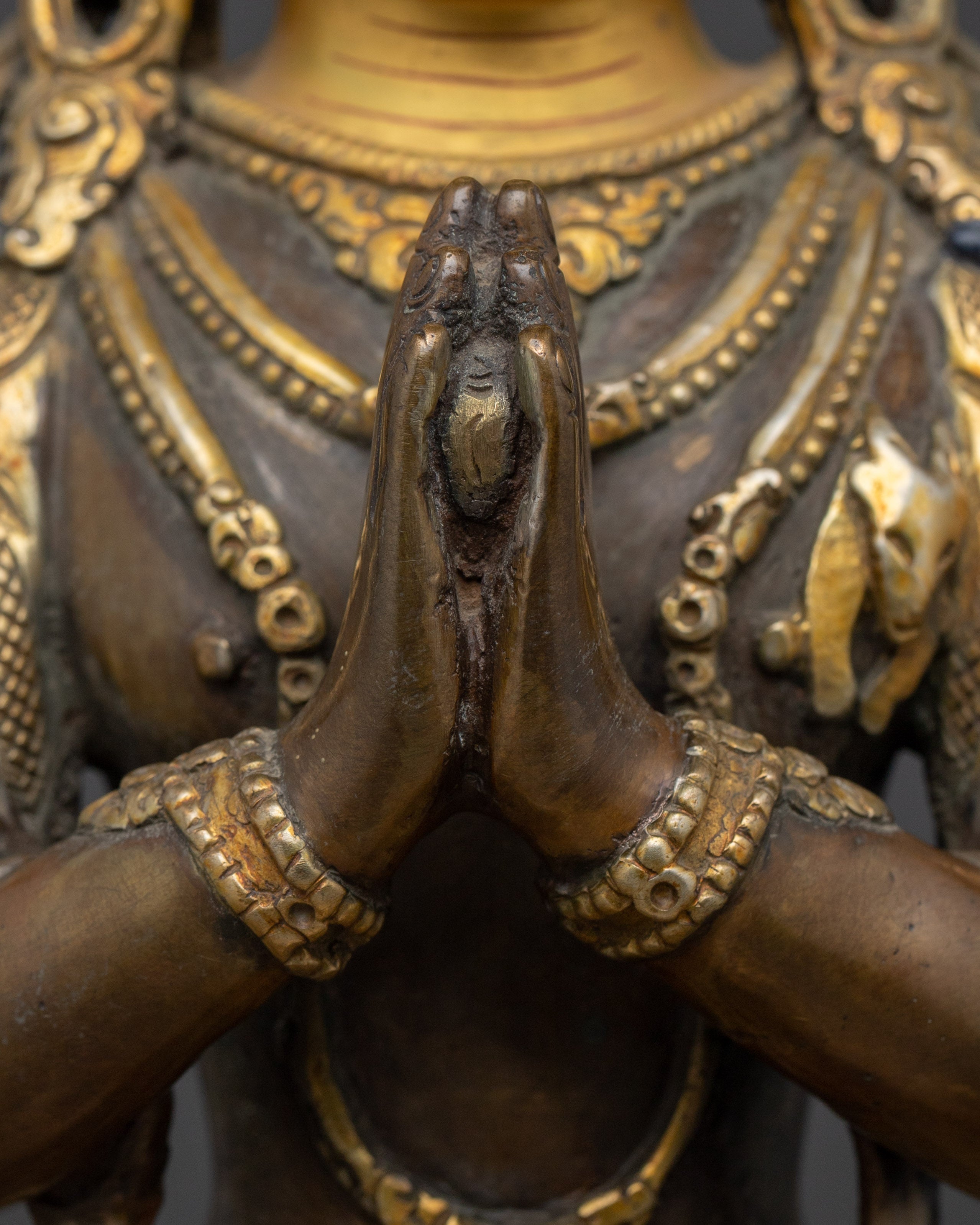 Copper Chenrezig Bodhisattva statue |  Embodying Compassion and Wisdom