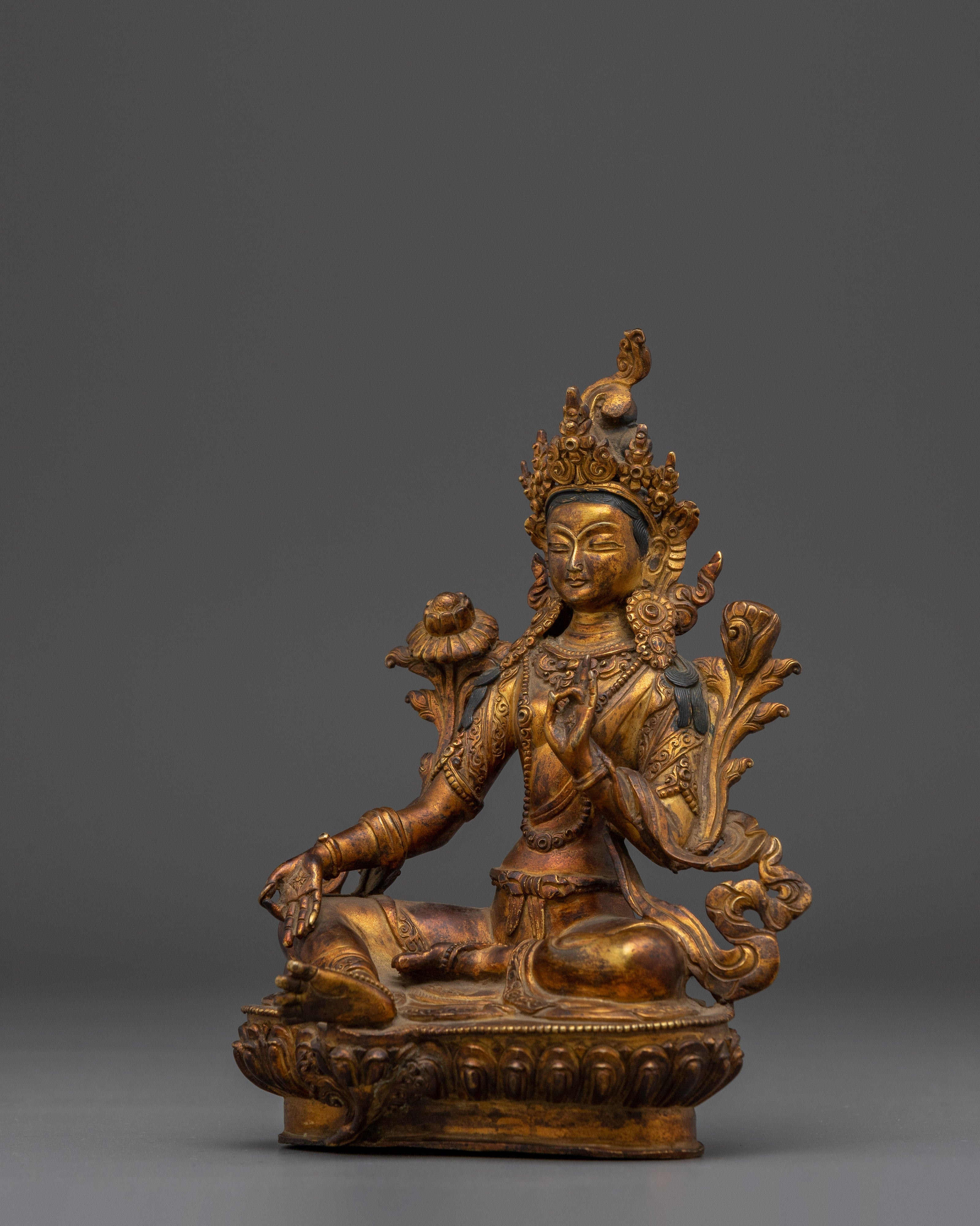 Sacred Green Tara Mother of Liberation | Handcrafted Nepali Meditation Altar Deity