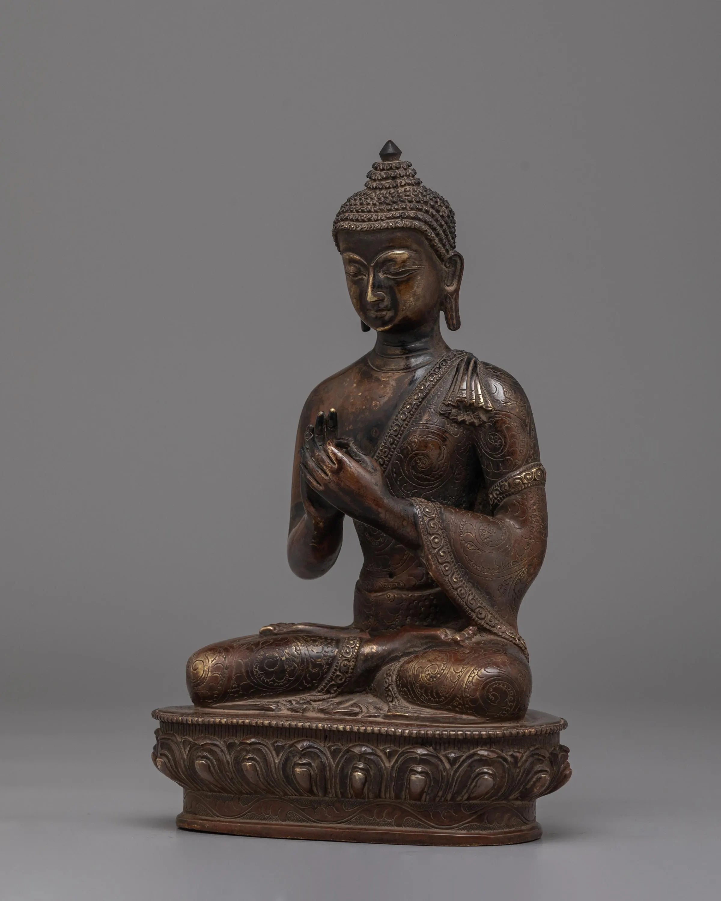 Tibetan Vairocana Buddha Statue | Copper Oxidized Tibetan Statue