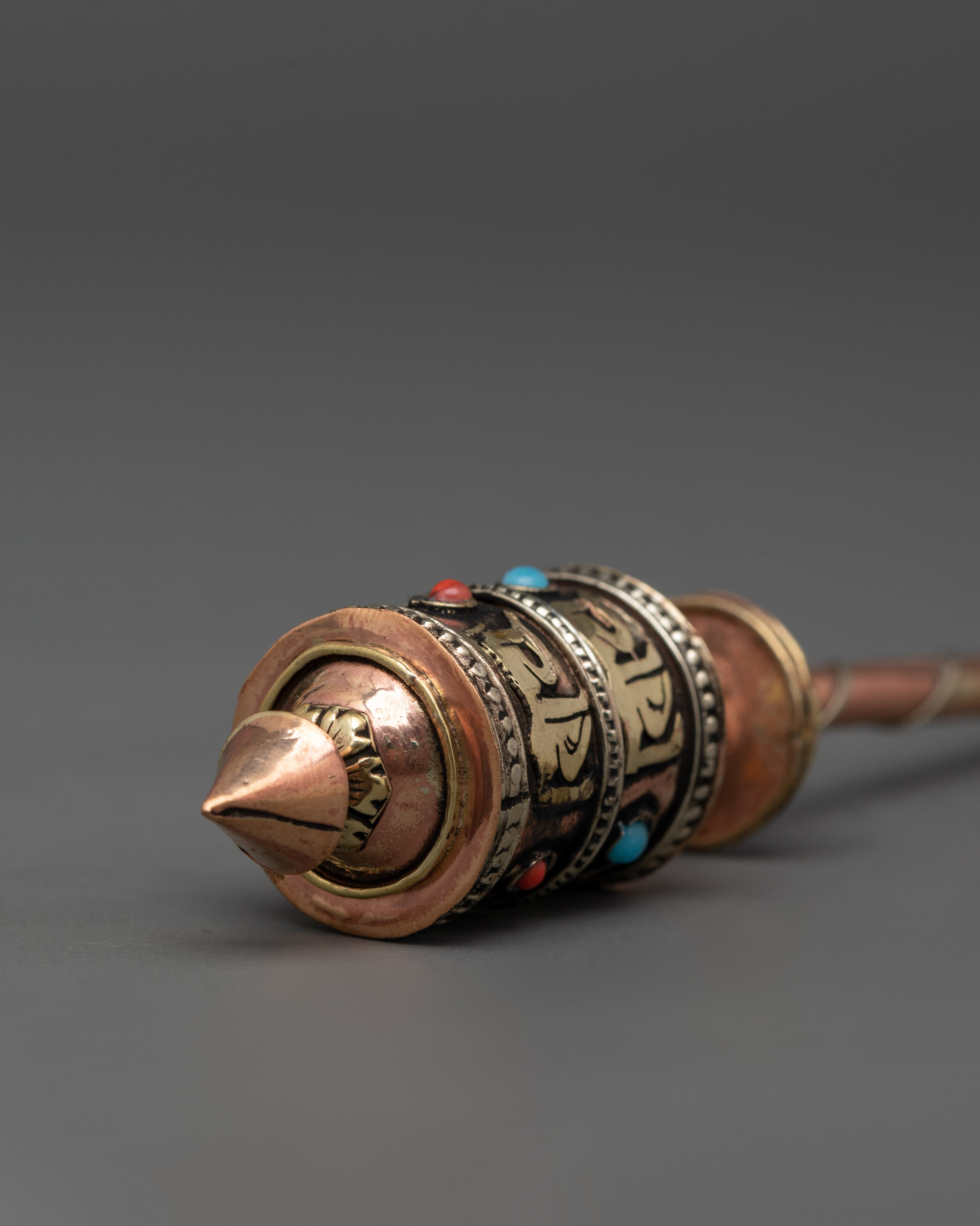 Handcrafted Copper and Brass Tibetan Prayer Wheel | Sacred Mantra Spinner