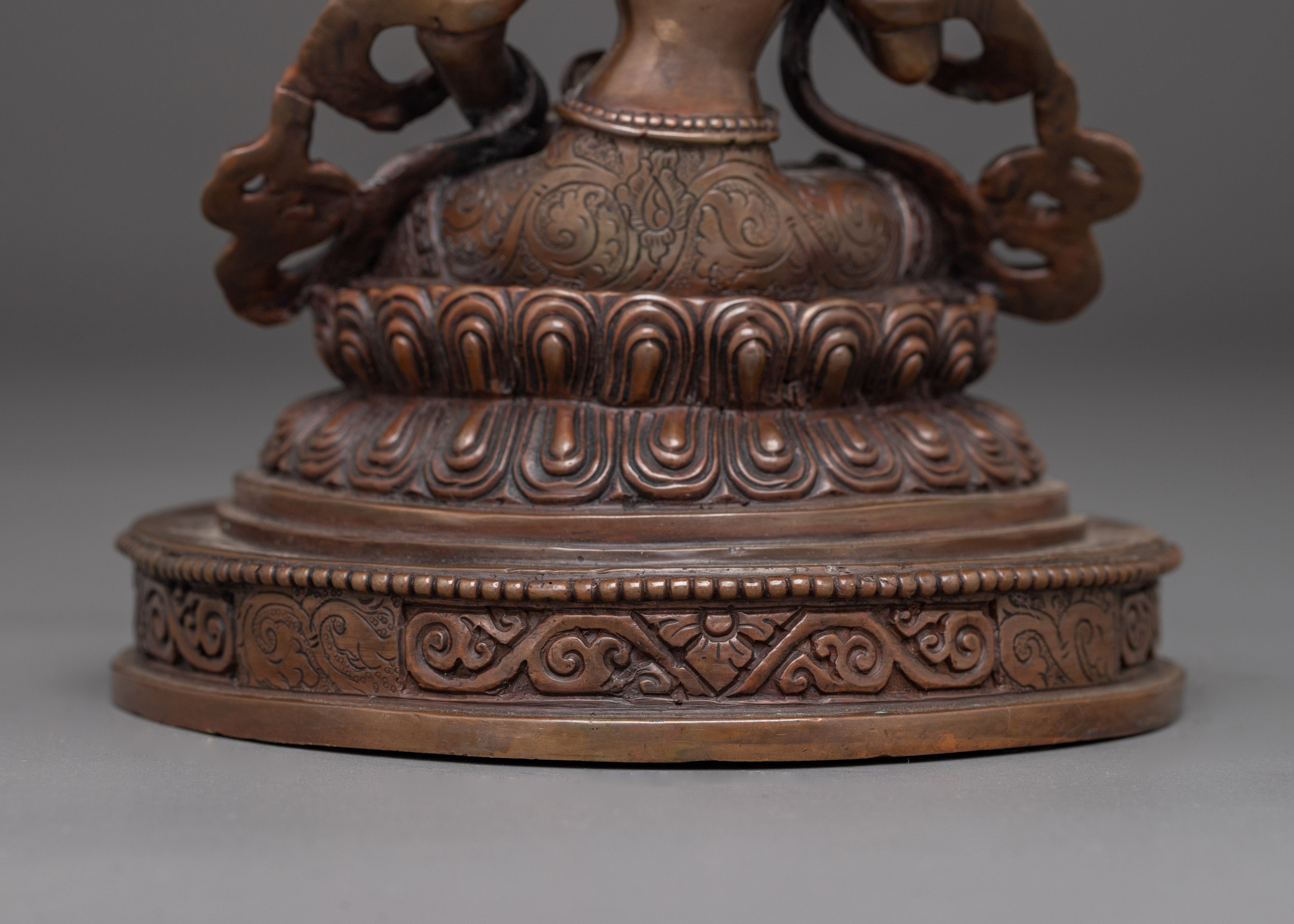 Handmade Copper Statue of Vajrasattva | Dorje Sempa - Symbol of Purification
