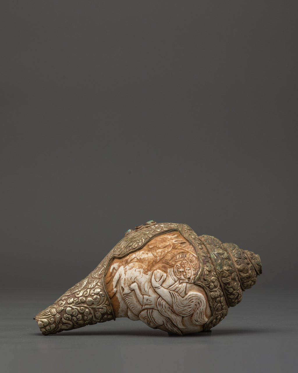 Conch Shell Ritual Traditional Ritual Conch Shell | Tibetan Buddhist Altar Offering Shell