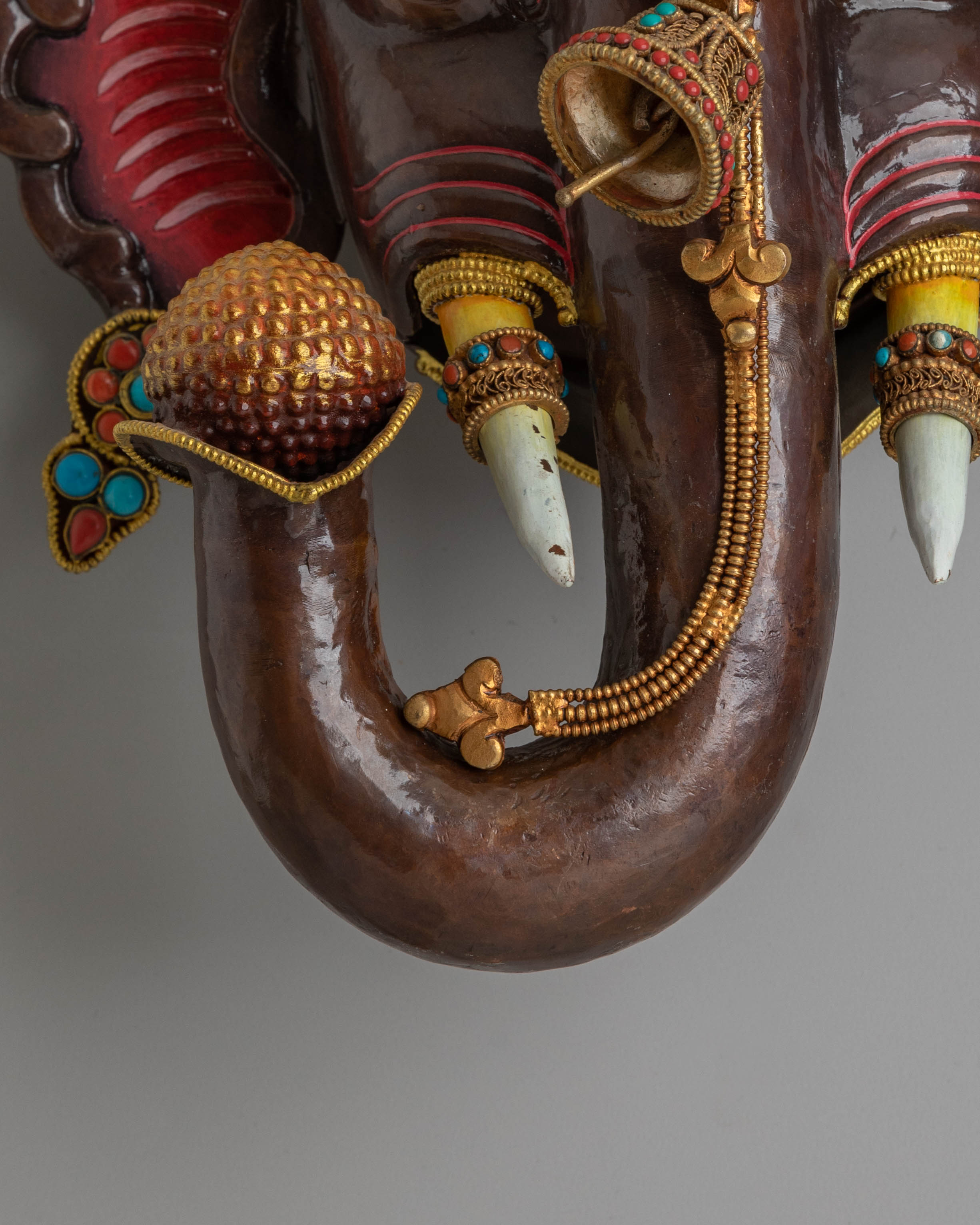 Ganesha Spiritual Wall Hanging | Oxidized Copper Body with Electro Gold Plating