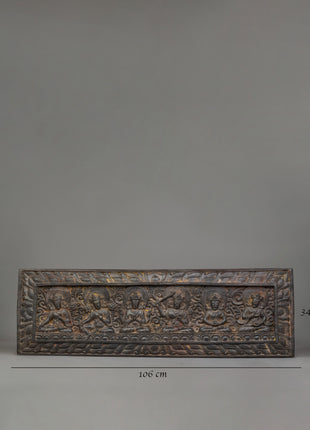 Carved Wooden Sutra Cover | Traditional Art