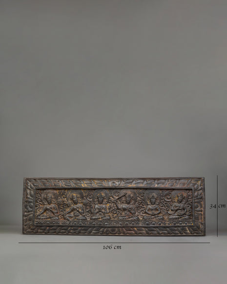 Carved Wooden Sutra Cover | Traditional Art