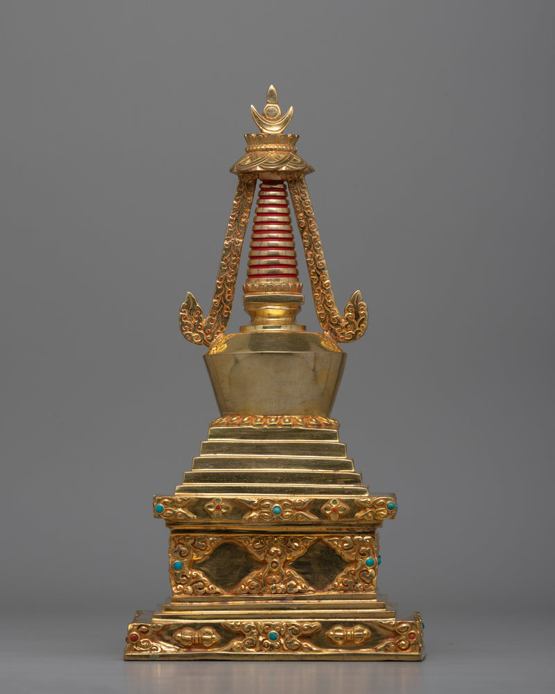 Traditional Buddhist Altar Stupa  | Sacred Buddhist Decor for Blessings and Enlightenment