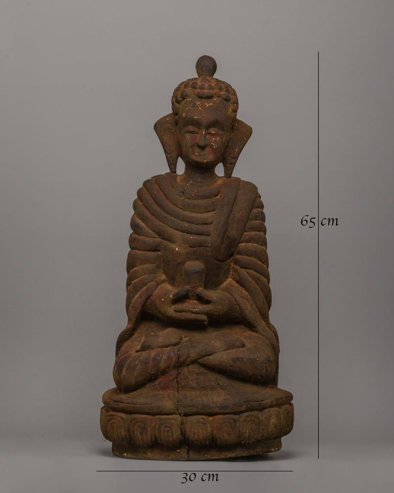 Handcarved Amitabha Buddha Figurine | The Buddha of Infinite Light & Wisdom