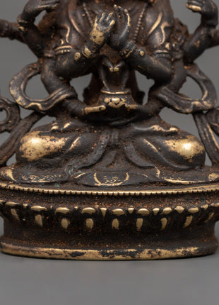 Antique Copper Namasangiti Statue | Symbol of Wisdom