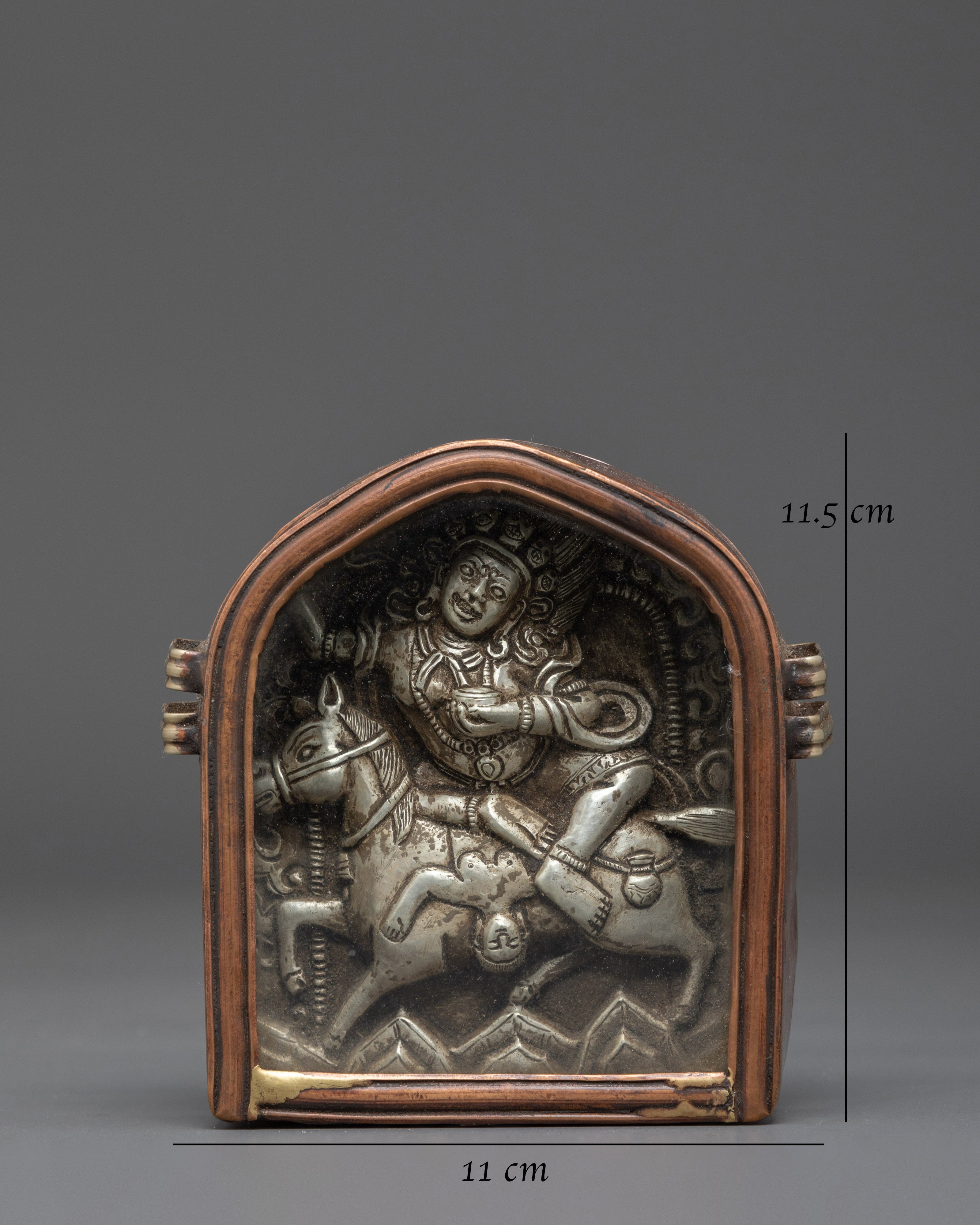 Sacred Buddhist Protective Amulet Case | Silver Repoussé Gau Box