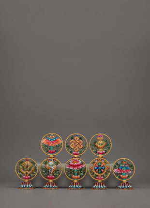 Sacred Tibetan 8 Auspicious Symbols 