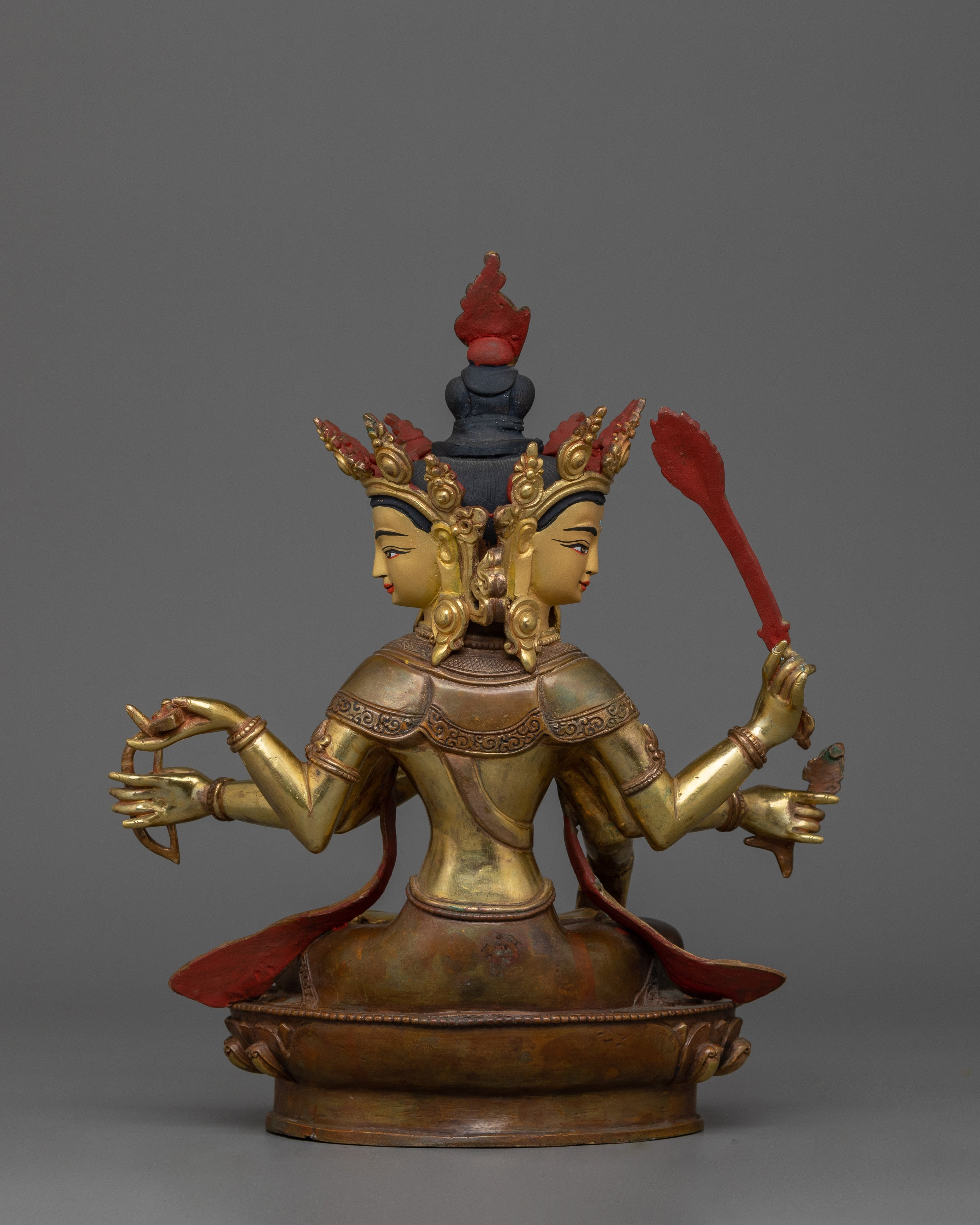 24K Gold Gilded Maha Manjushri Statue |  The Embodiment of Transcendent Wisdom