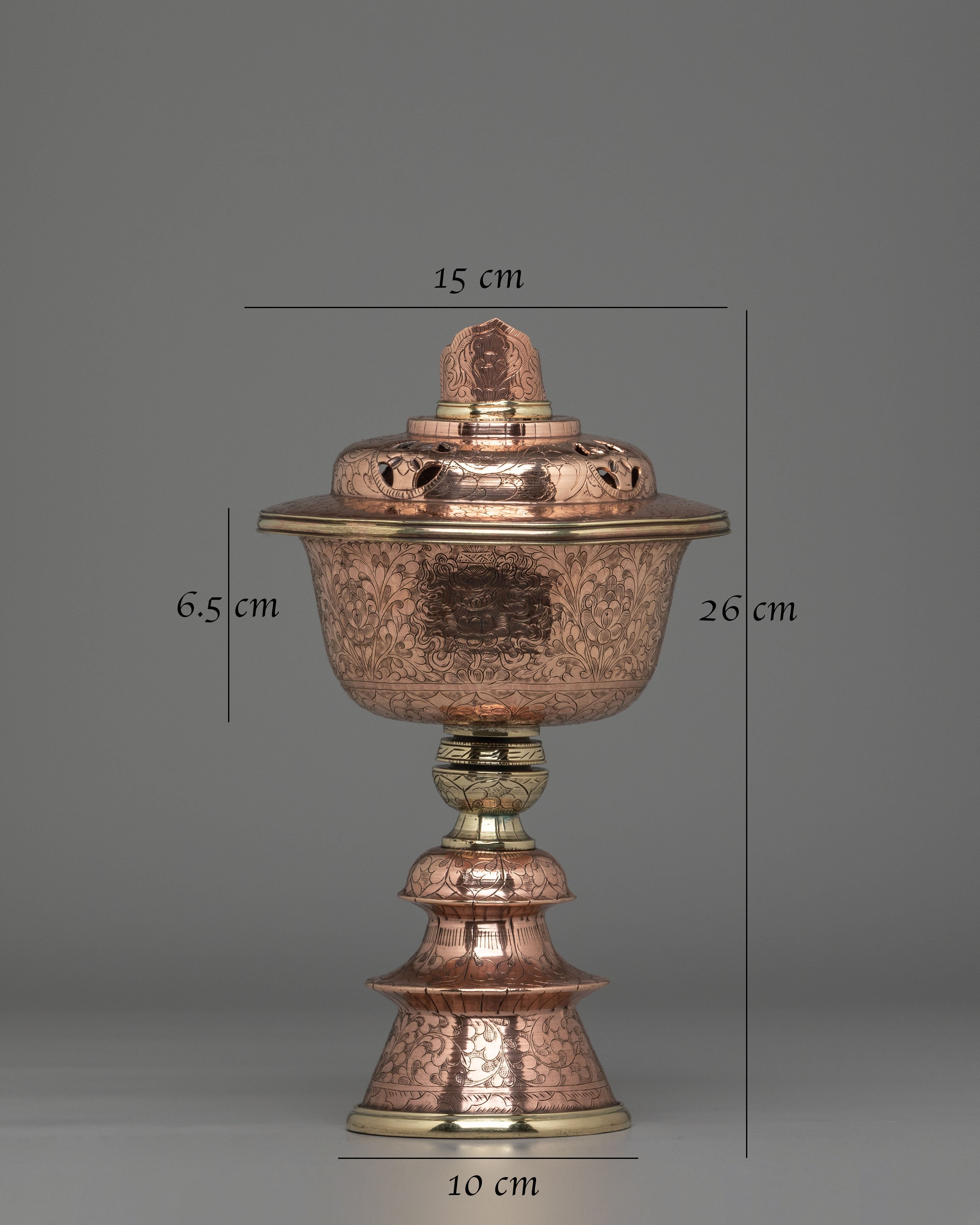 Handmade Brass & Copper Butter Lamp for Ritual | Spiritual Oil Lamp