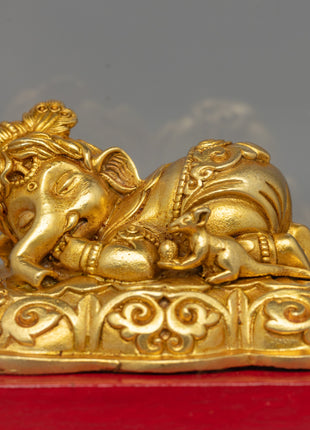 Elephant-Headed Ganapati Statue | Sacred Glass Enclosed Hindu Deity Figurine