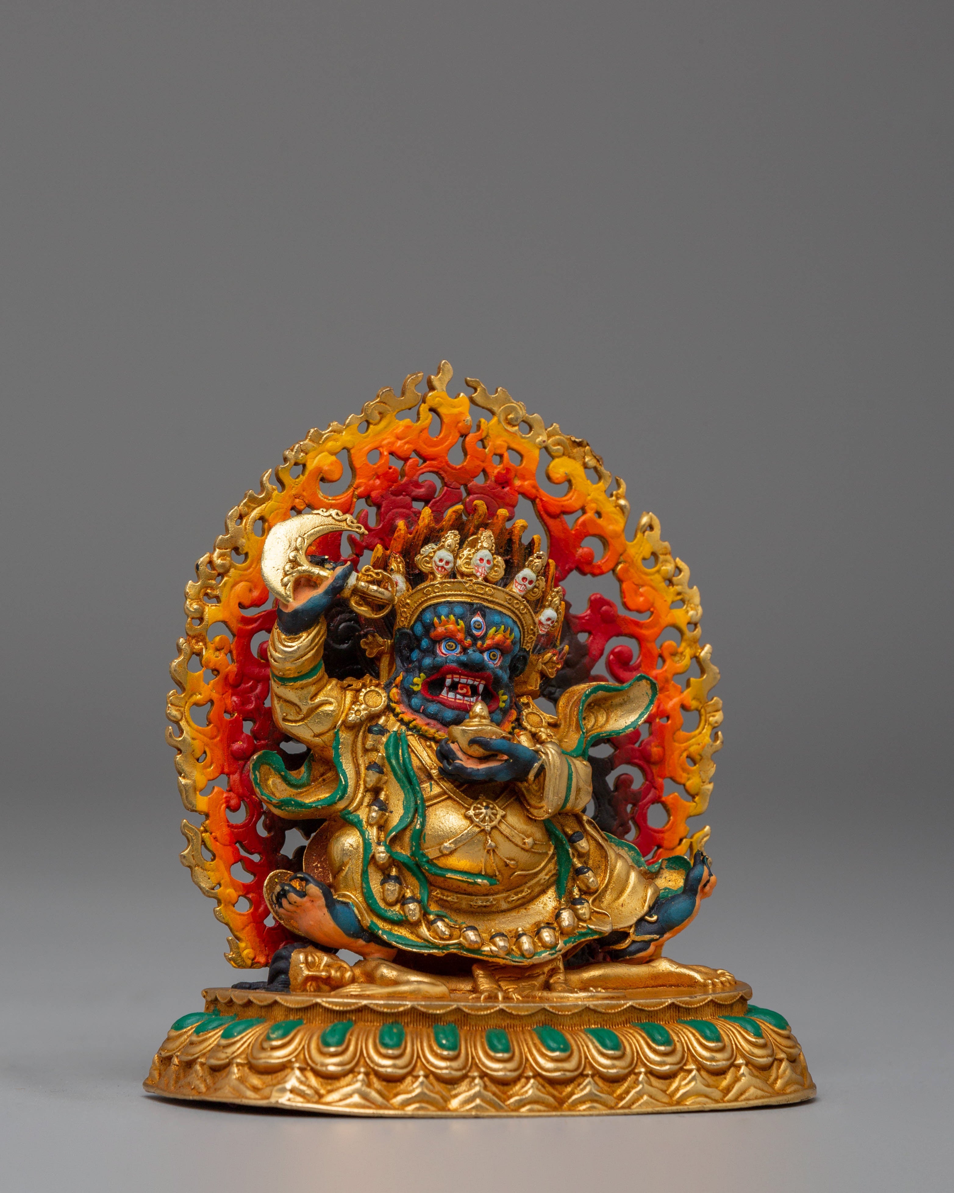 Handcrafted Mahakala Bernagchen Sculpture | Buddhist Shrine Decor