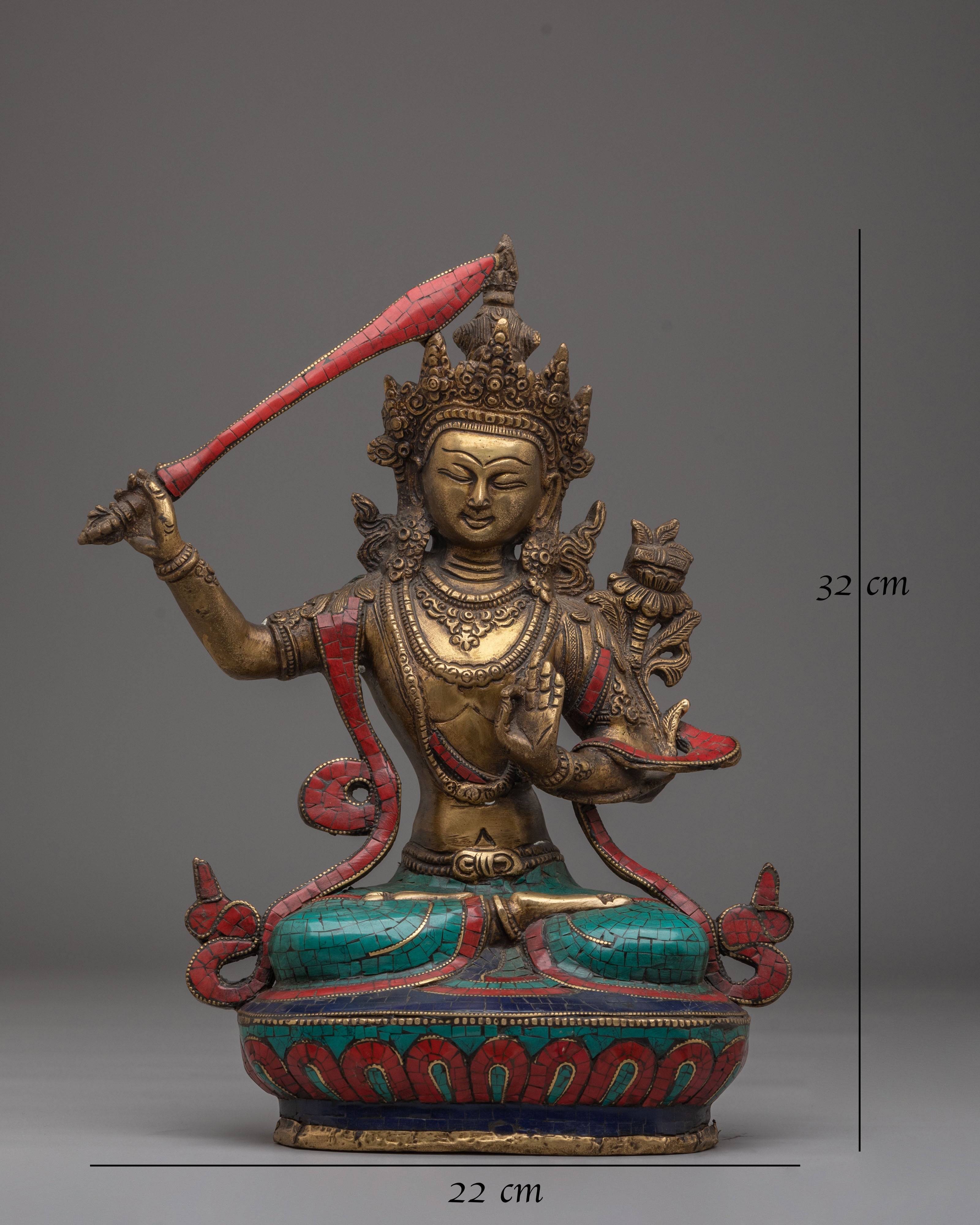 Handcrafted Manjushri Statue of Wisdom | Manjushri Statue for Insight and Clarity