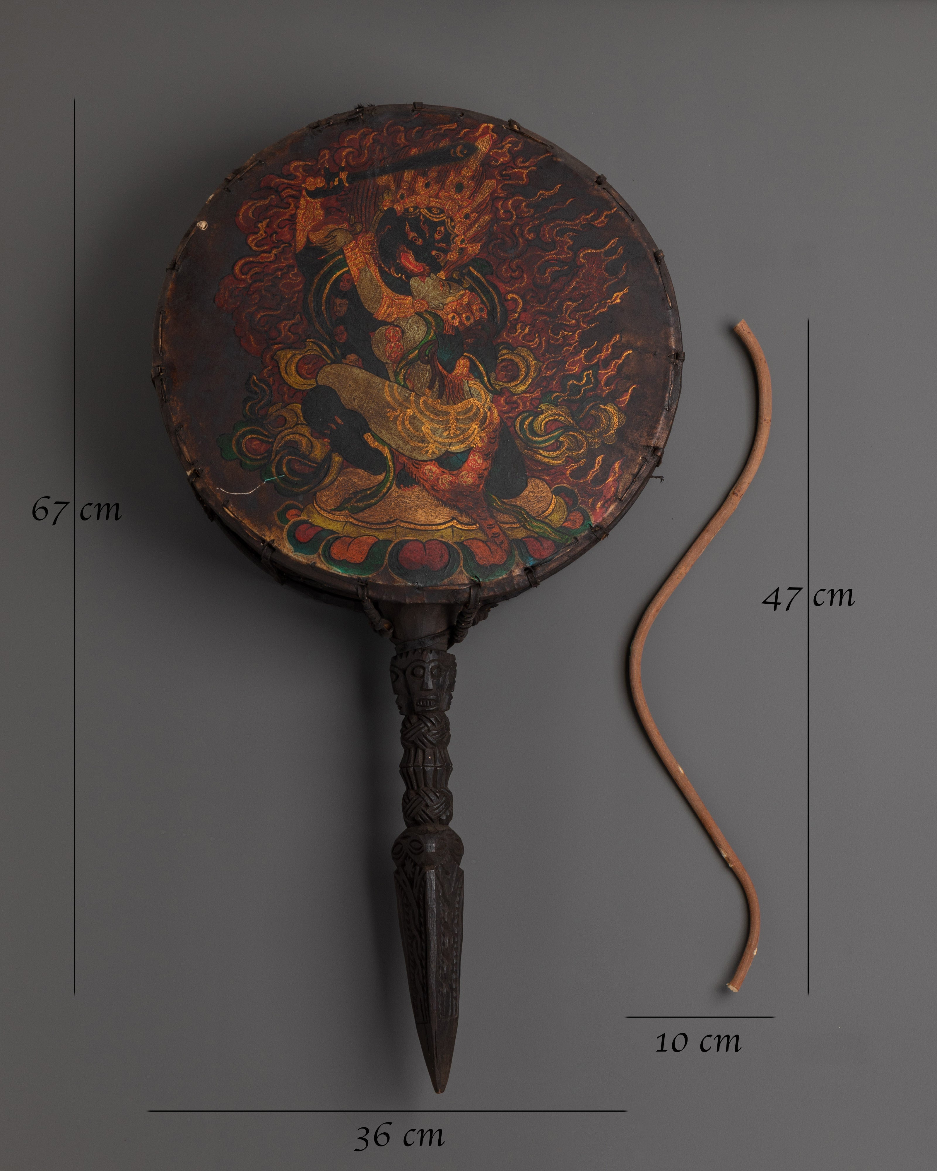 Tibetan Dharma Drum For Meditation & Rituals