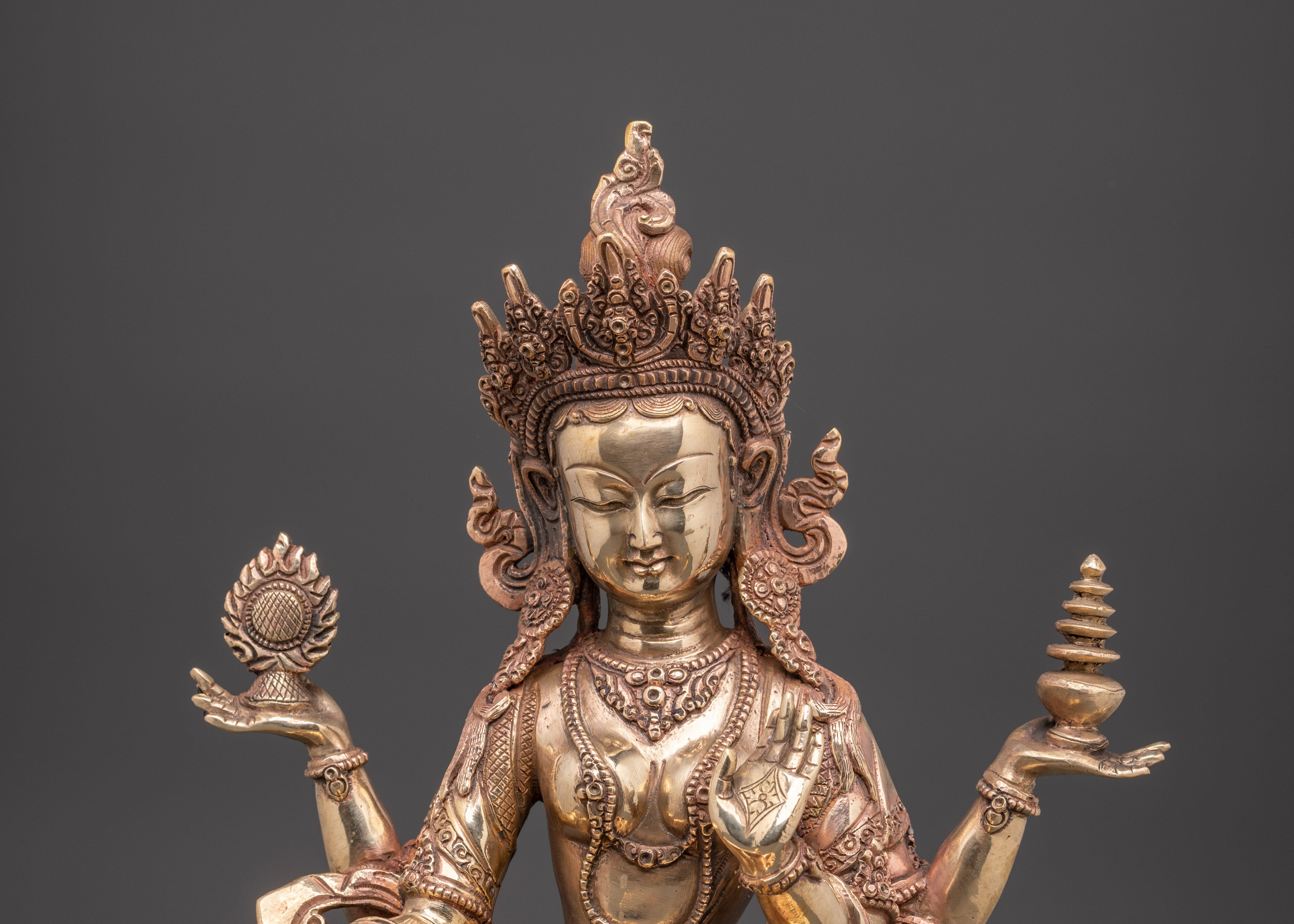 Laxmi Goddess of Wealth Statue | Buddhist Style Carved Statue